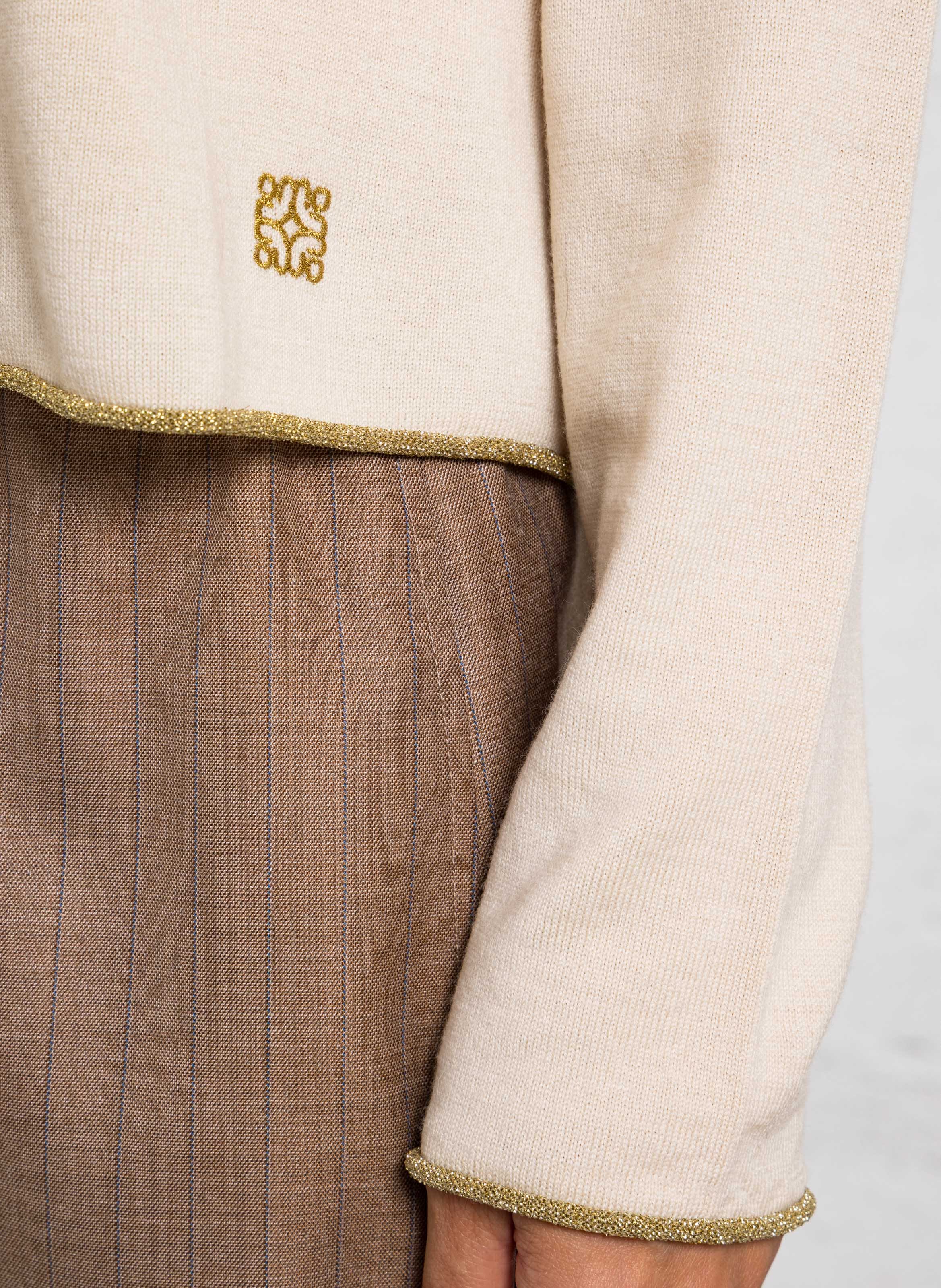 Round-neck wool sweater MOMONI Beige