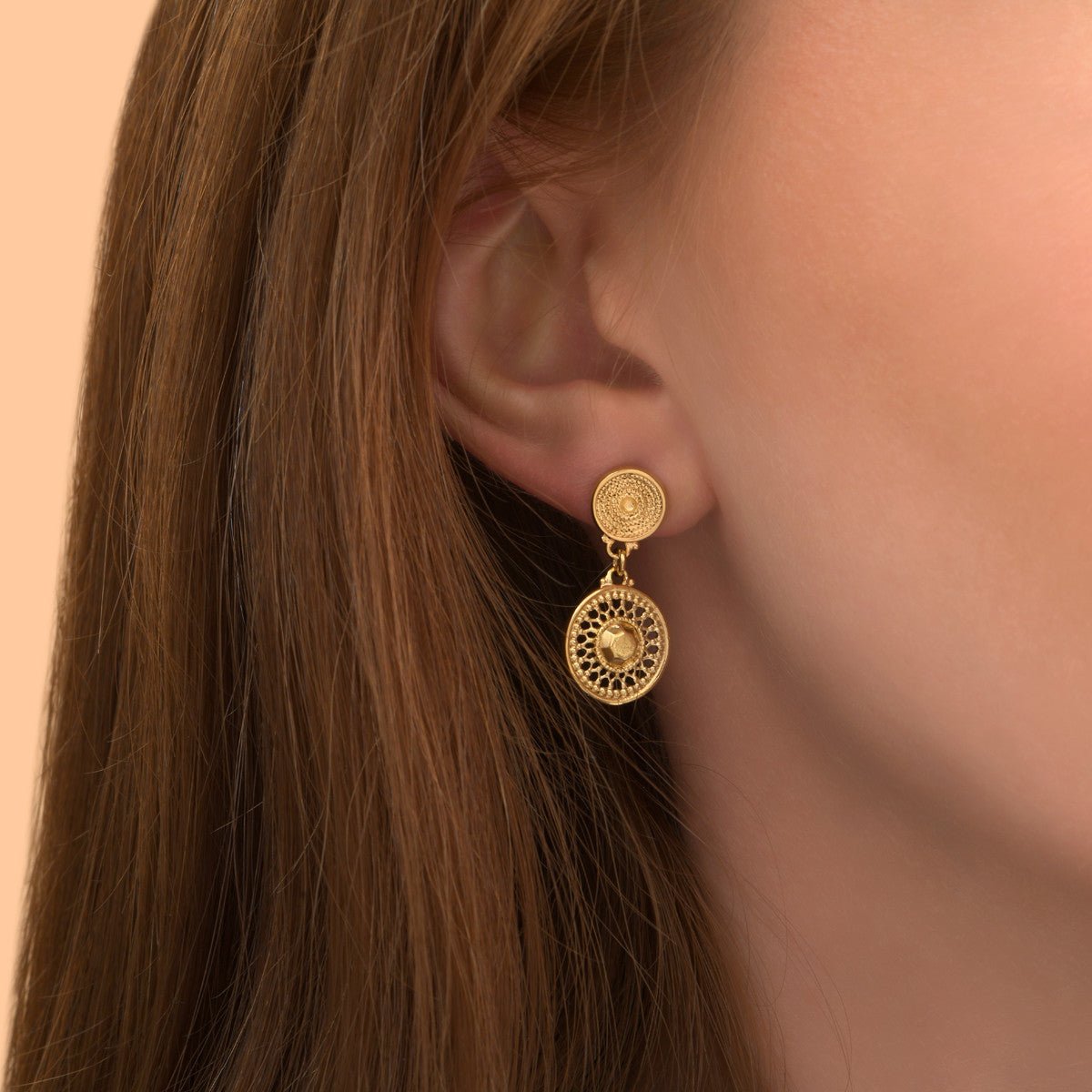 Metal gold-plated stud earrings SATELLITE PARIS Golden