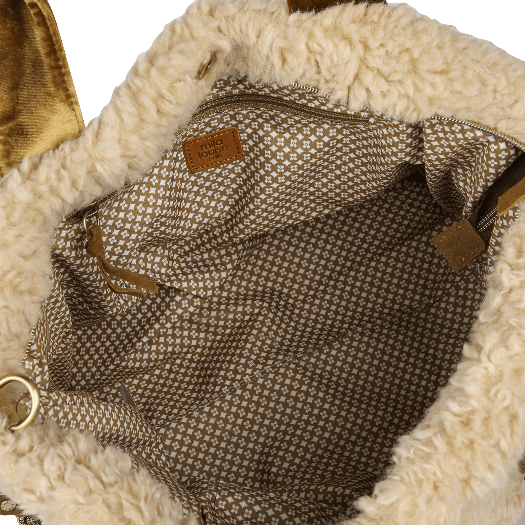 Handtasche aus Kunstpelz MILA LOUISE Beige