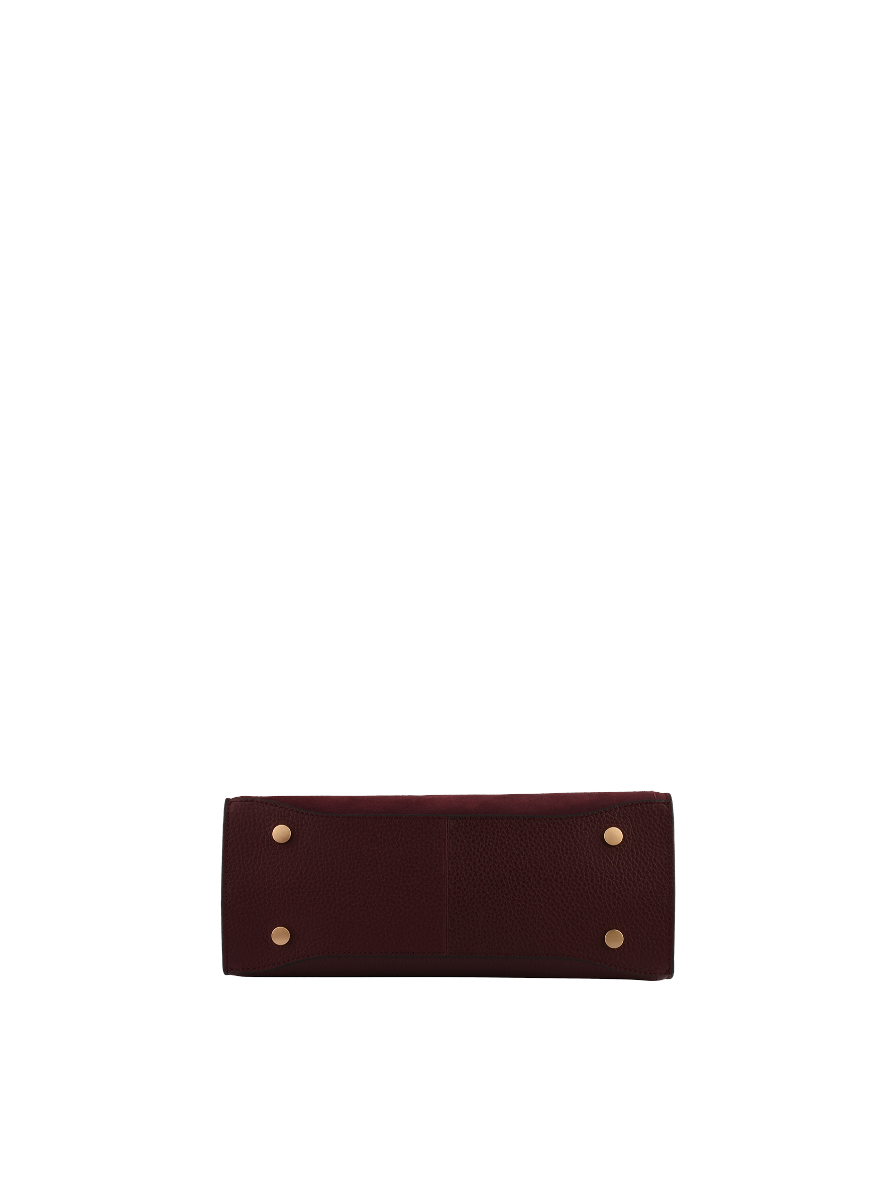 Cowhide leather handbag with a suede-effect finish POURCHET Red