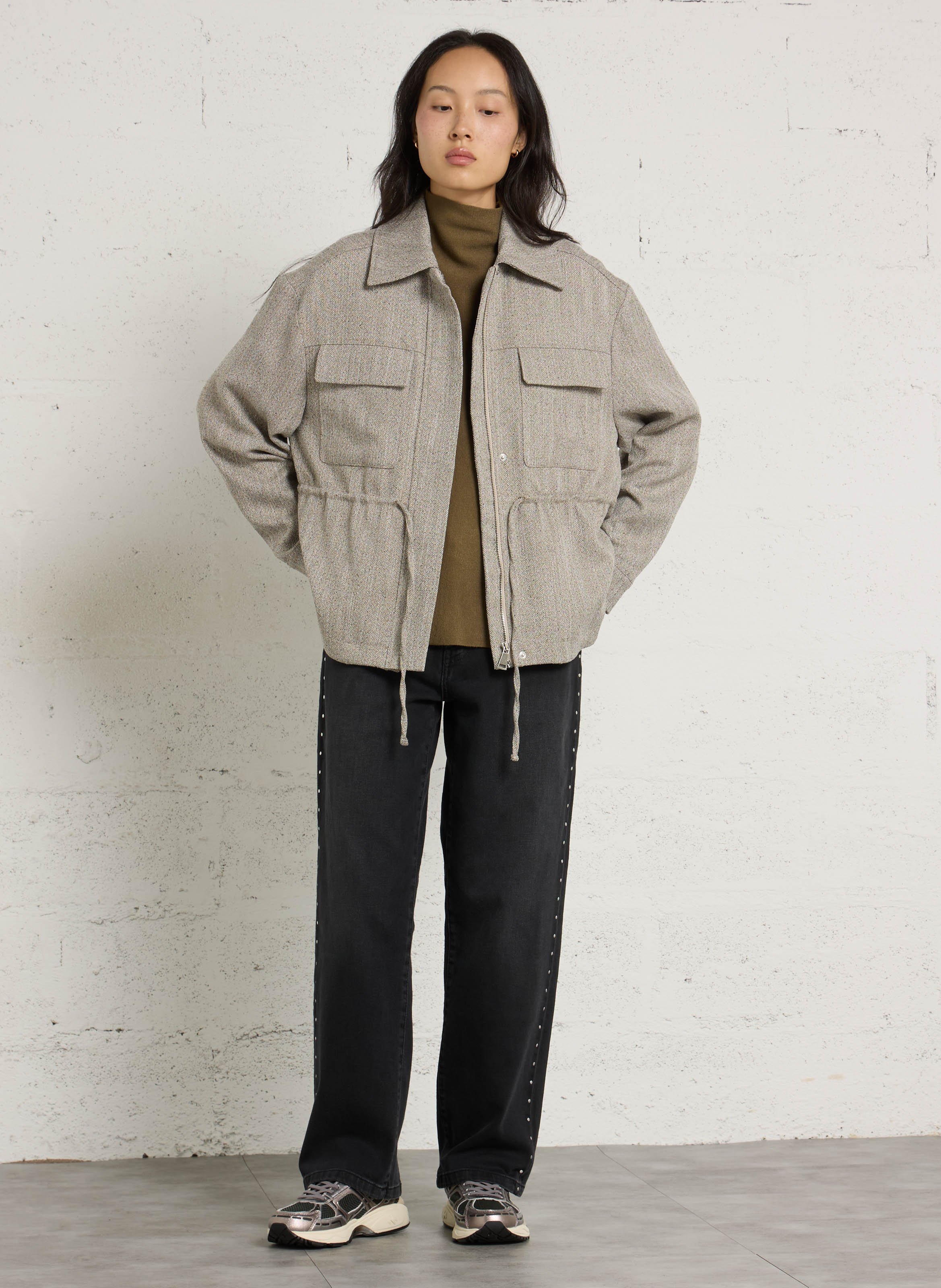 Jacke mit klassischem Kragen PLEASE Braun
