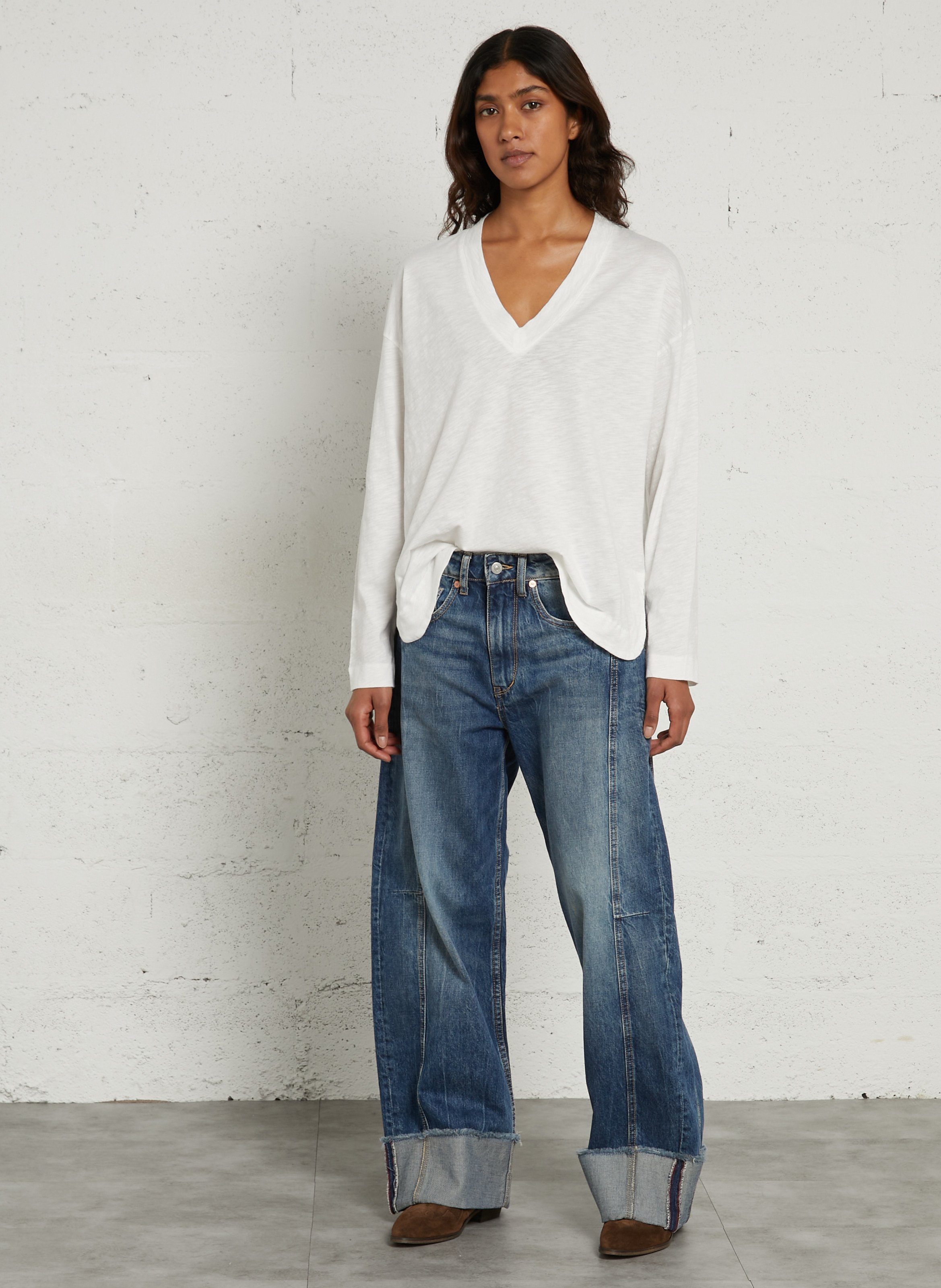 T-shirt ample manches longues en coton BENSIMON Beige