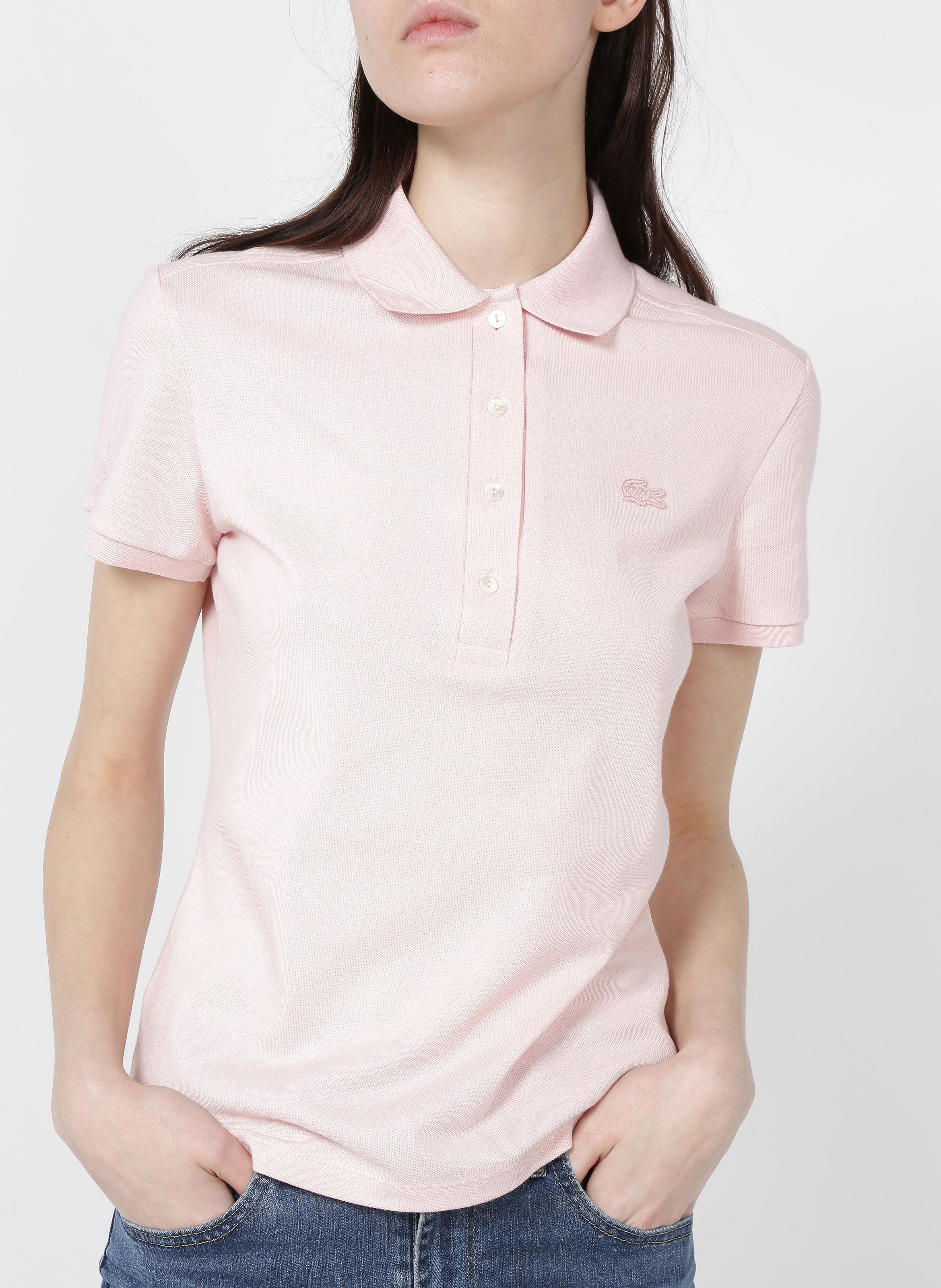 Polo en piqu de coton Rose