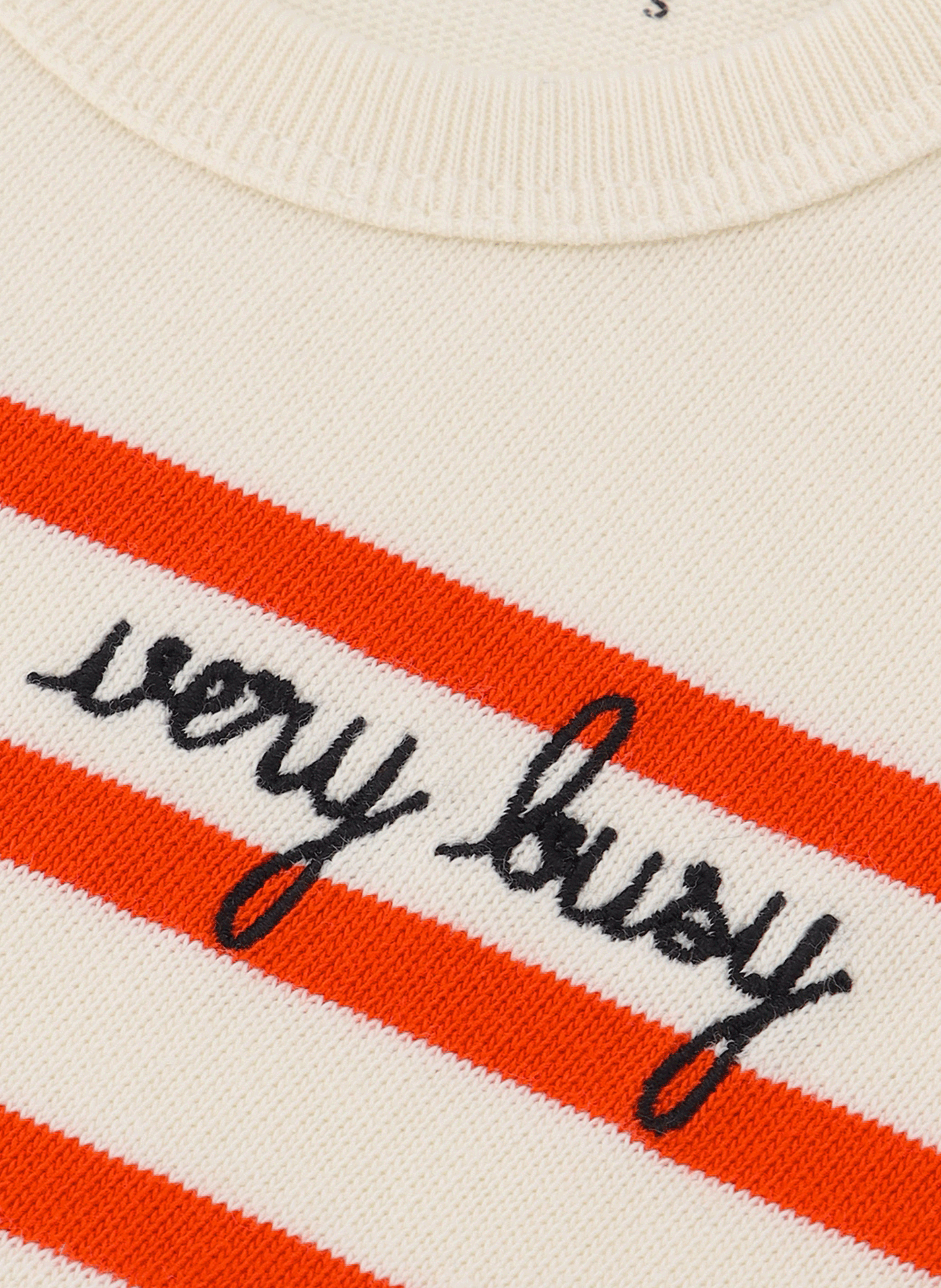 Body col rond brodé &quot;very busy&quot; en coton bio MAISON LABICHE Blanc