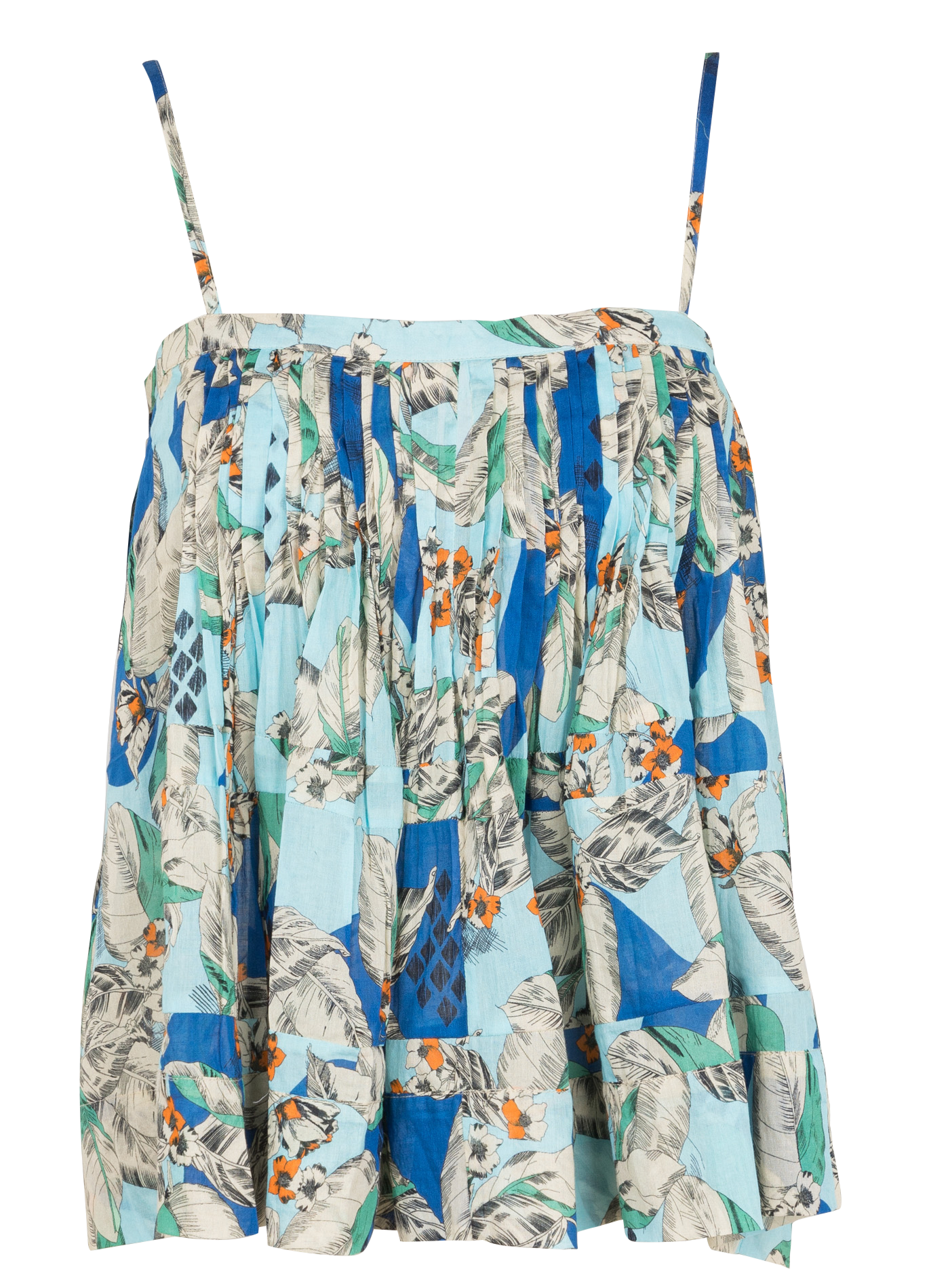 Floral print cotton top BELLEPIECE Blue