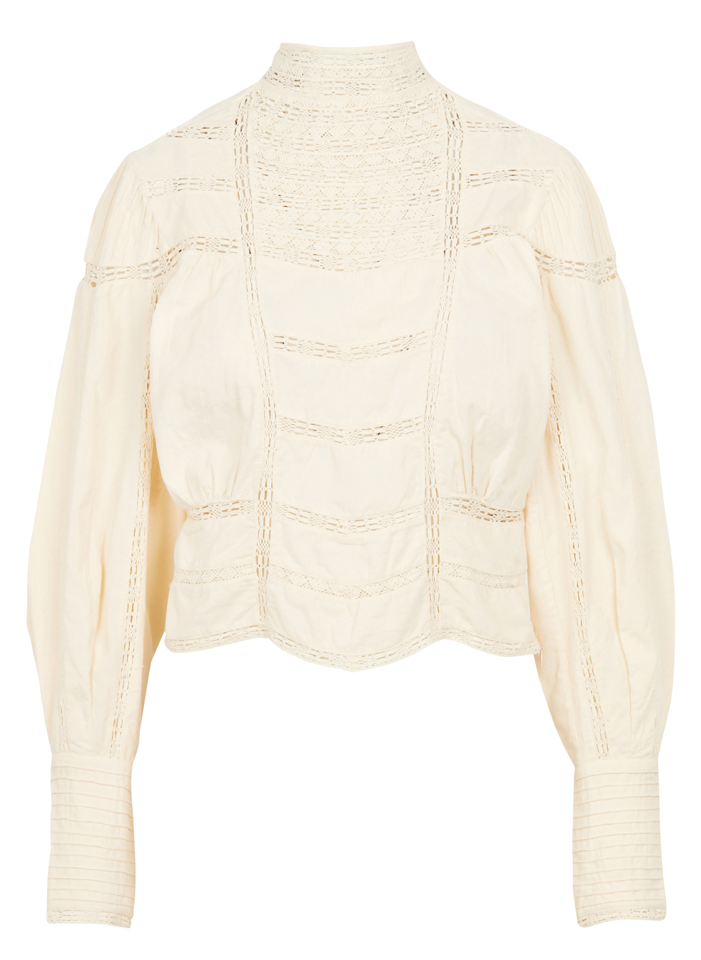 Top col montant en coton MES DEMOISELLES Blanc