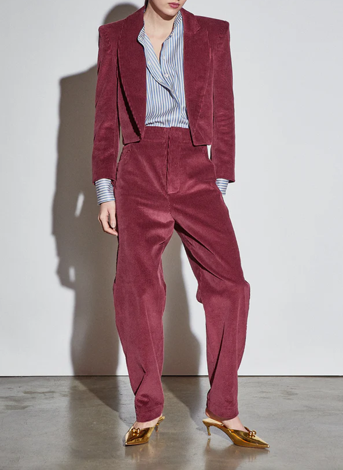 Straight cotton jacket Red