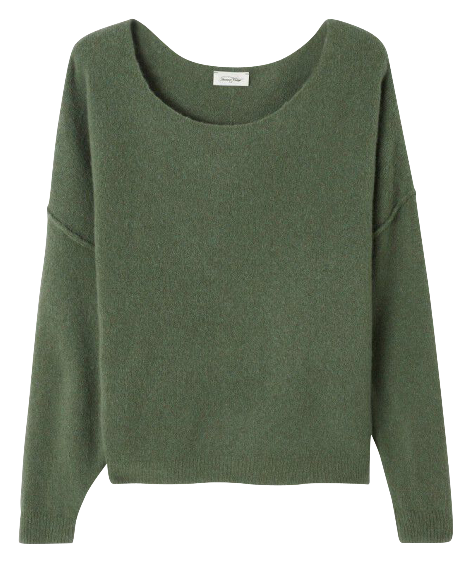 Pull ample à col bateau en maille duveteuse DAMSVILLE Tortue chine