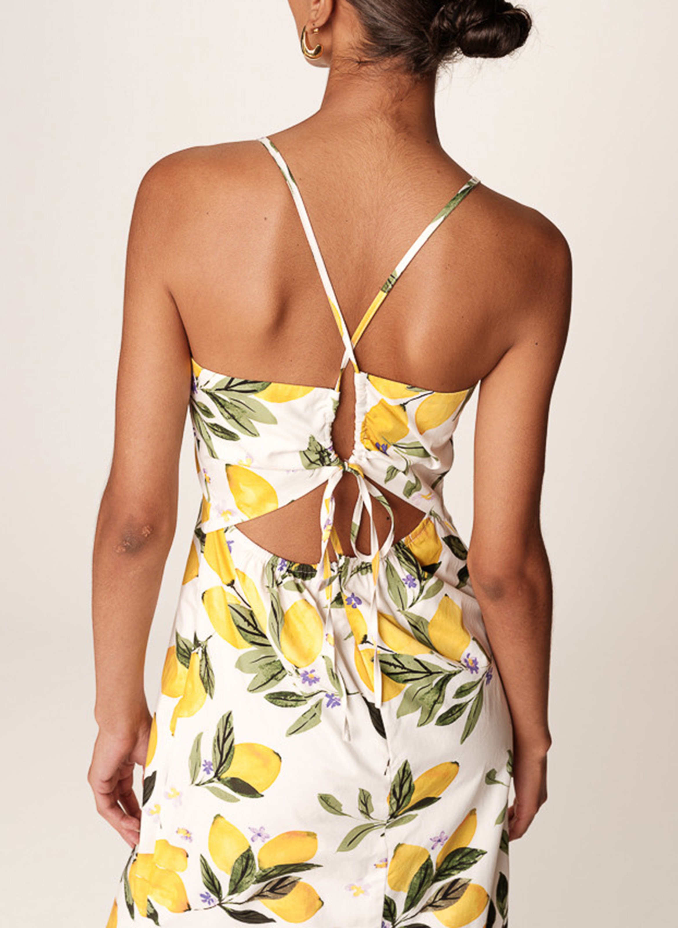 Robe midi col carré en coton GRACE ET MILA Blanc