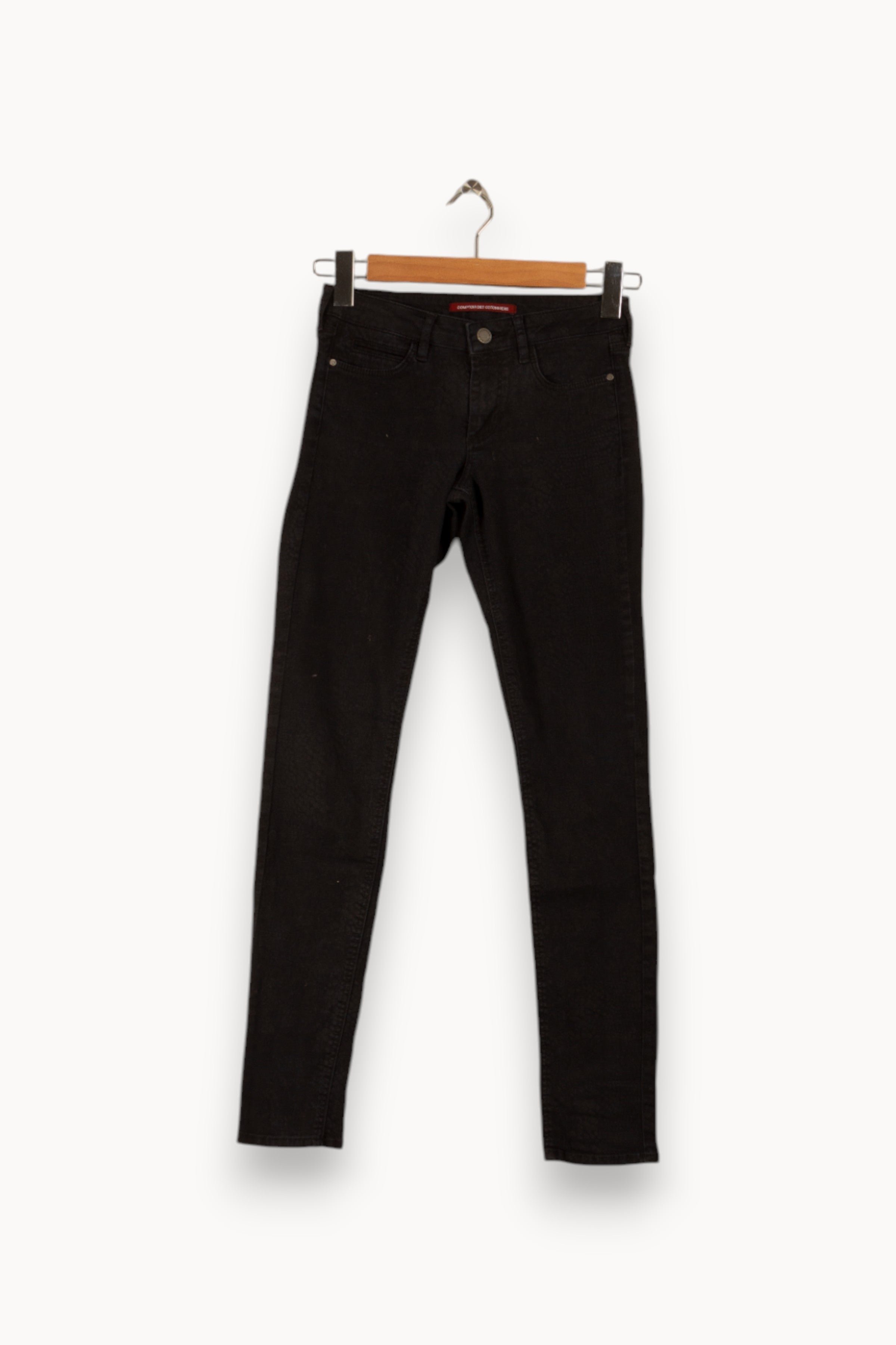 Cropped slim jeans with studs COMPTOIR DES COTONNIERS - Seconde main Black
