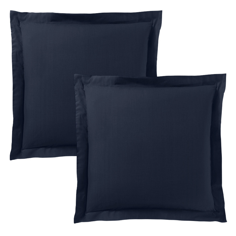 Cotton percale pillow case COTON PUR Blue