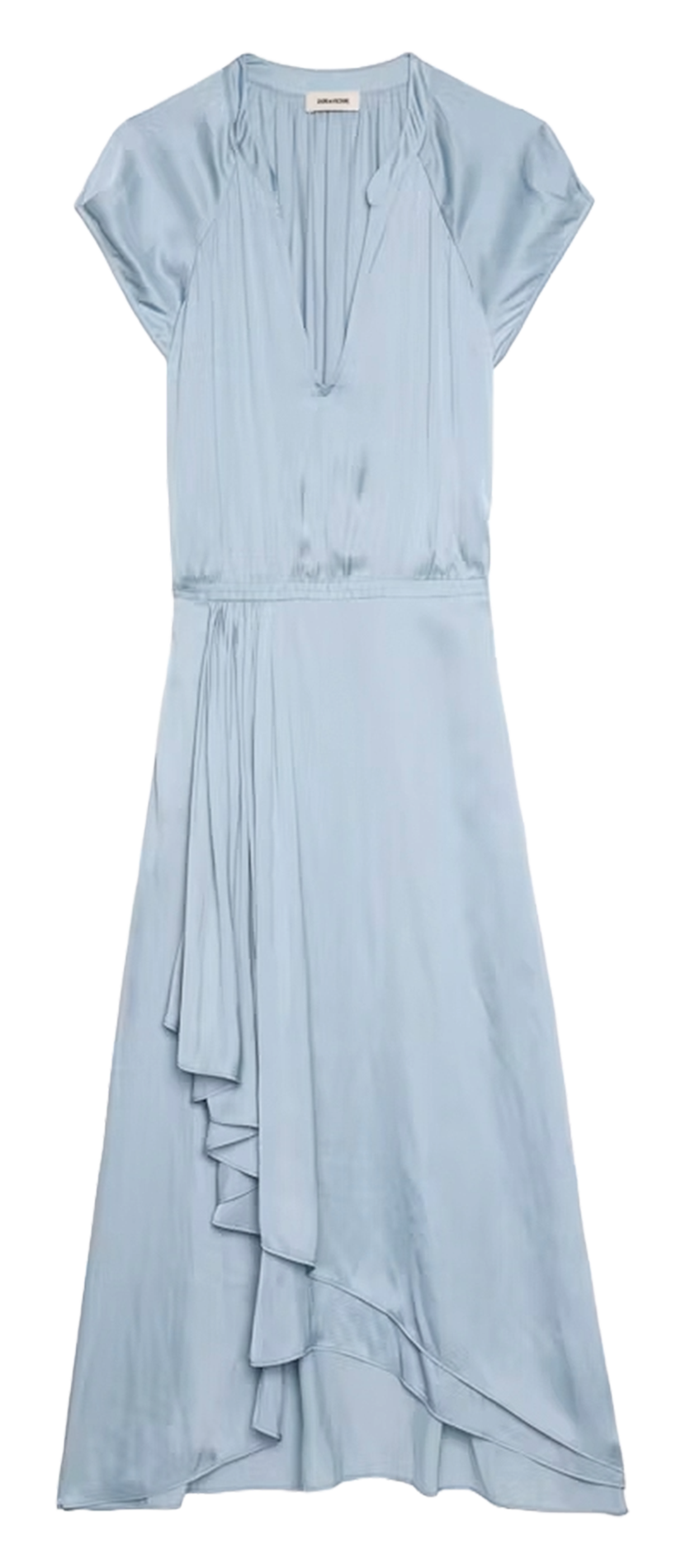 Robe midi col tunisien en satin  ZADIG&VOLTAIRE Bleu
