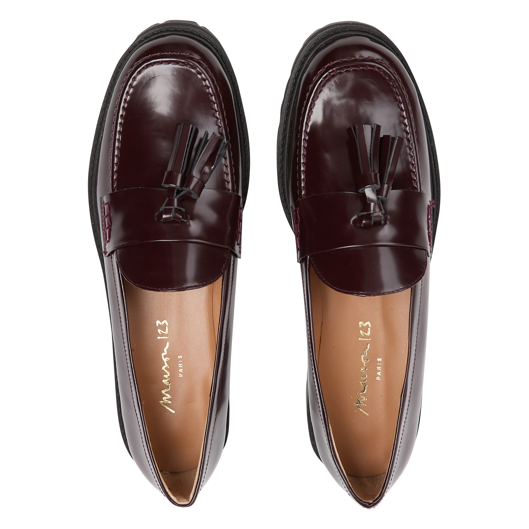 Mocassins en cuir MAISON 123 Rouge