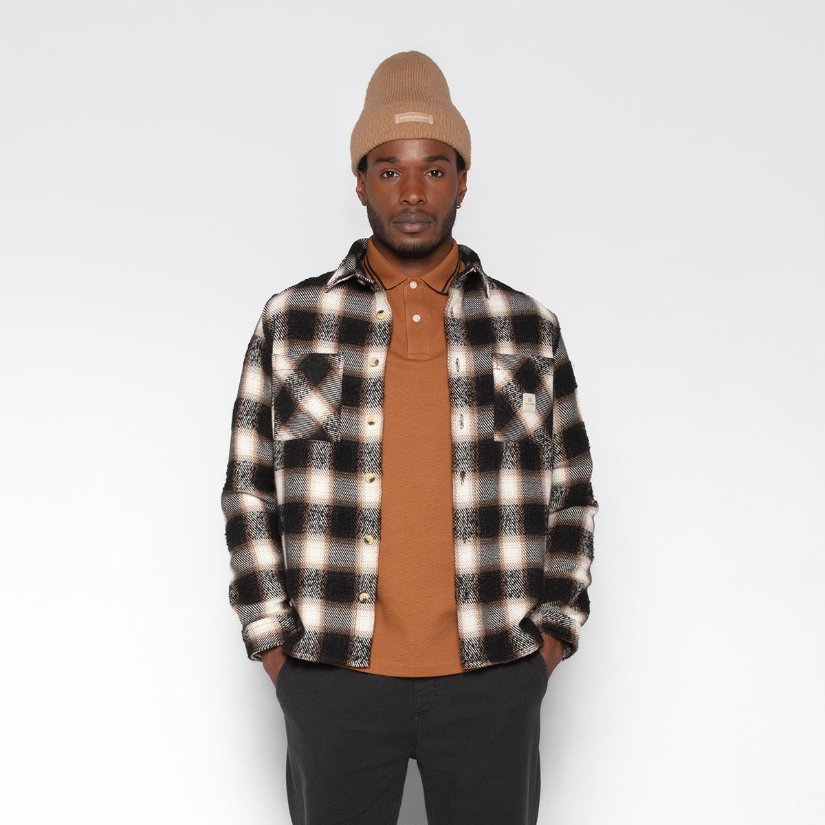 Checked overshirt SERGE BLANCO Black