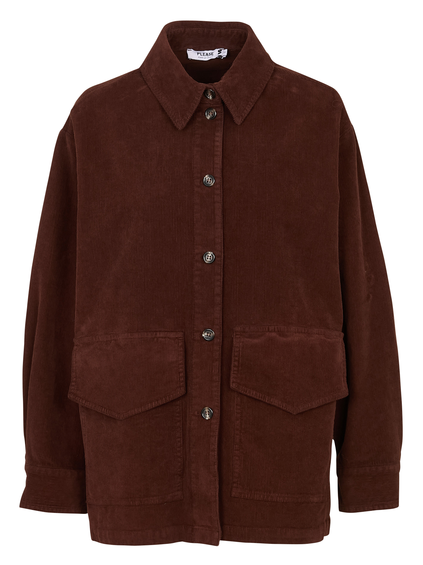 Veste oversize en coton mélangé PLEASE Marron