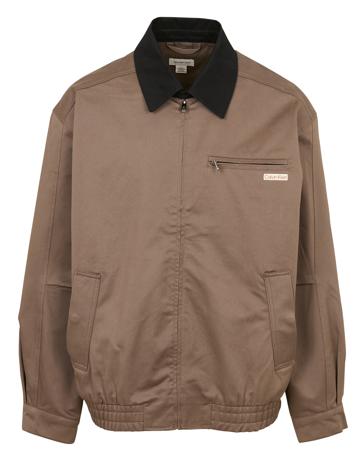 Veste zippée droite unie CALVIN KLEIN Gris