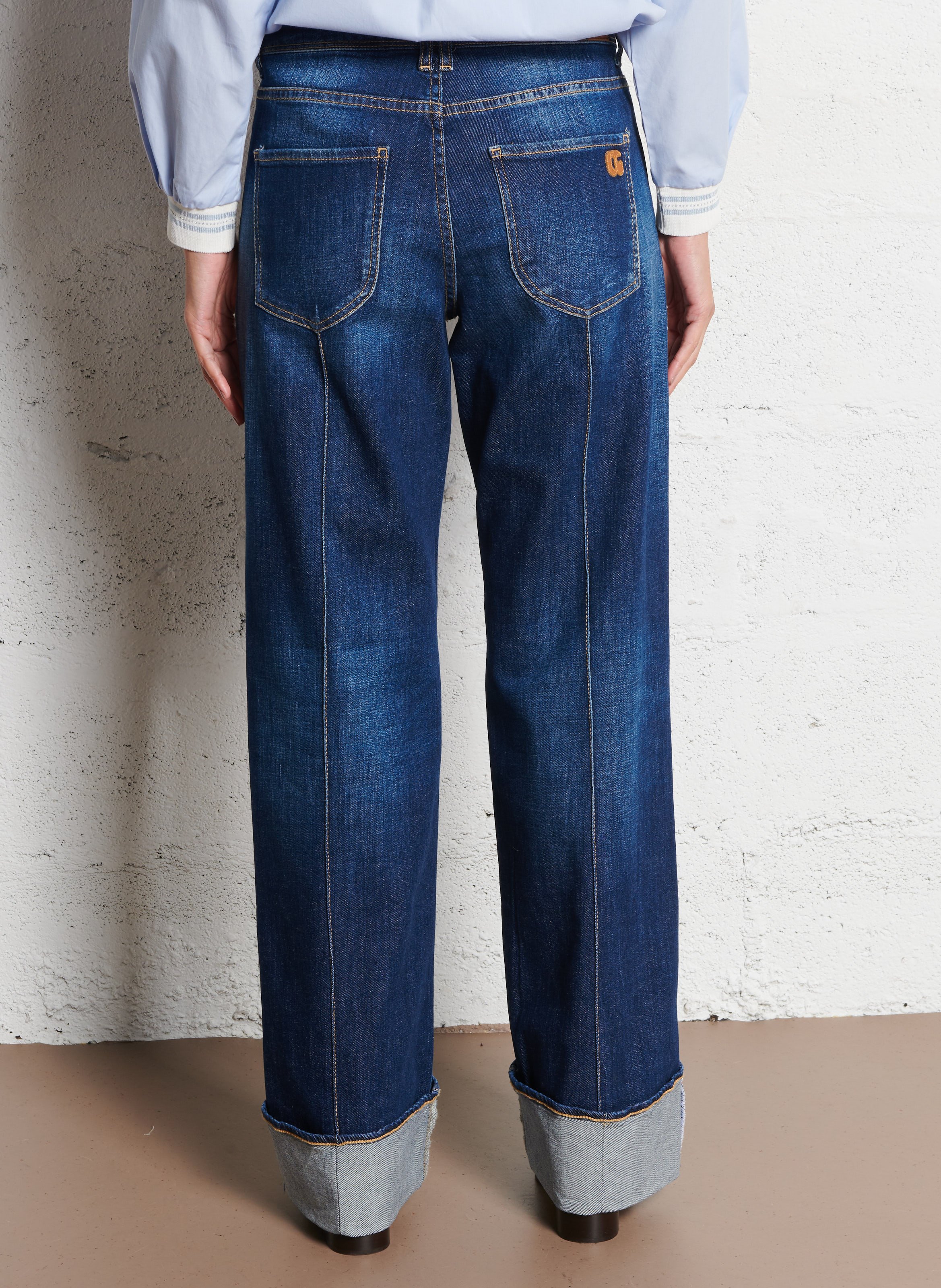 Jean large en coton mélangé LE TEMPS DES CERISES Bleu