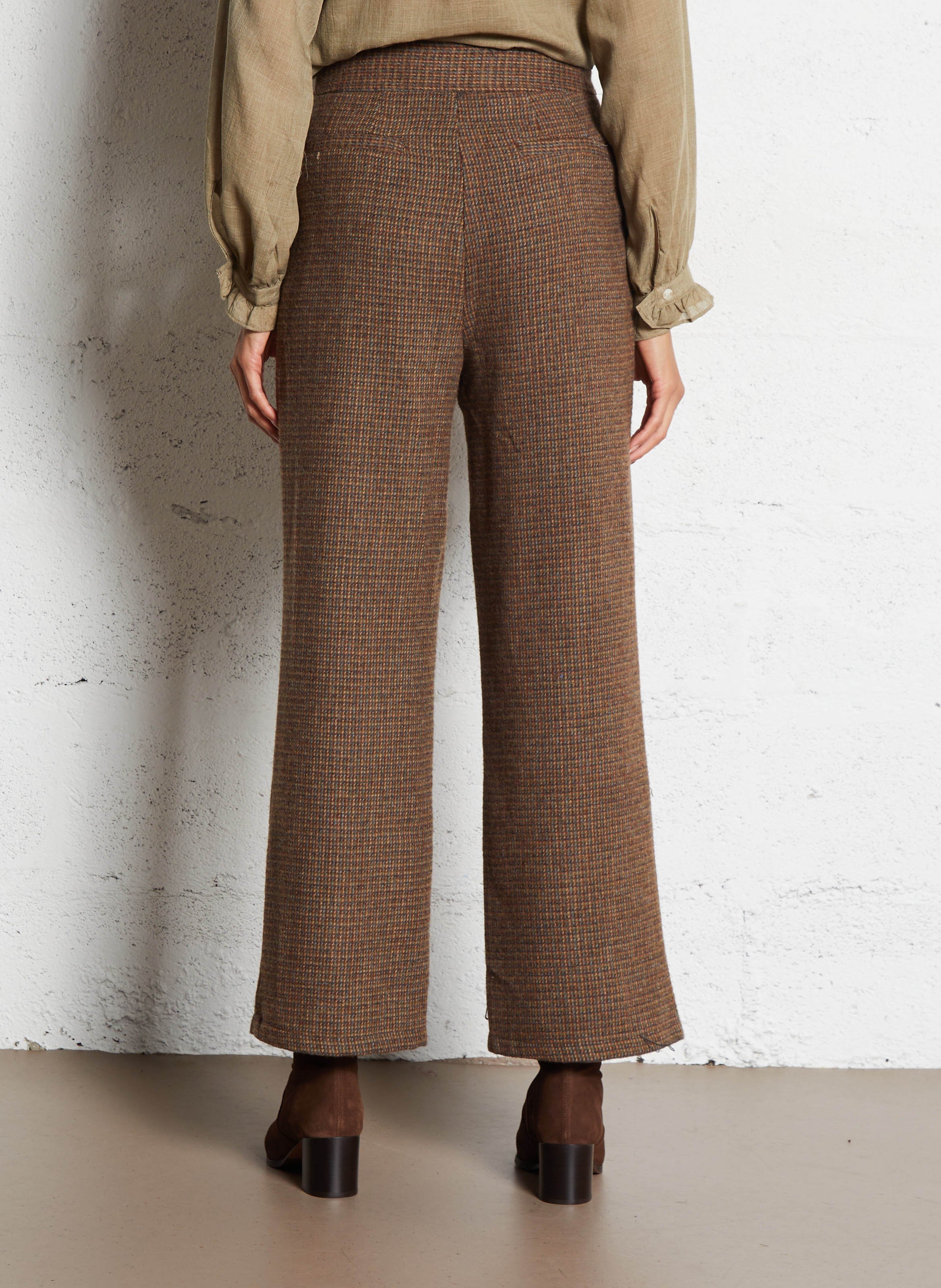 Pantalon large imprimé SEE U SOON Marron