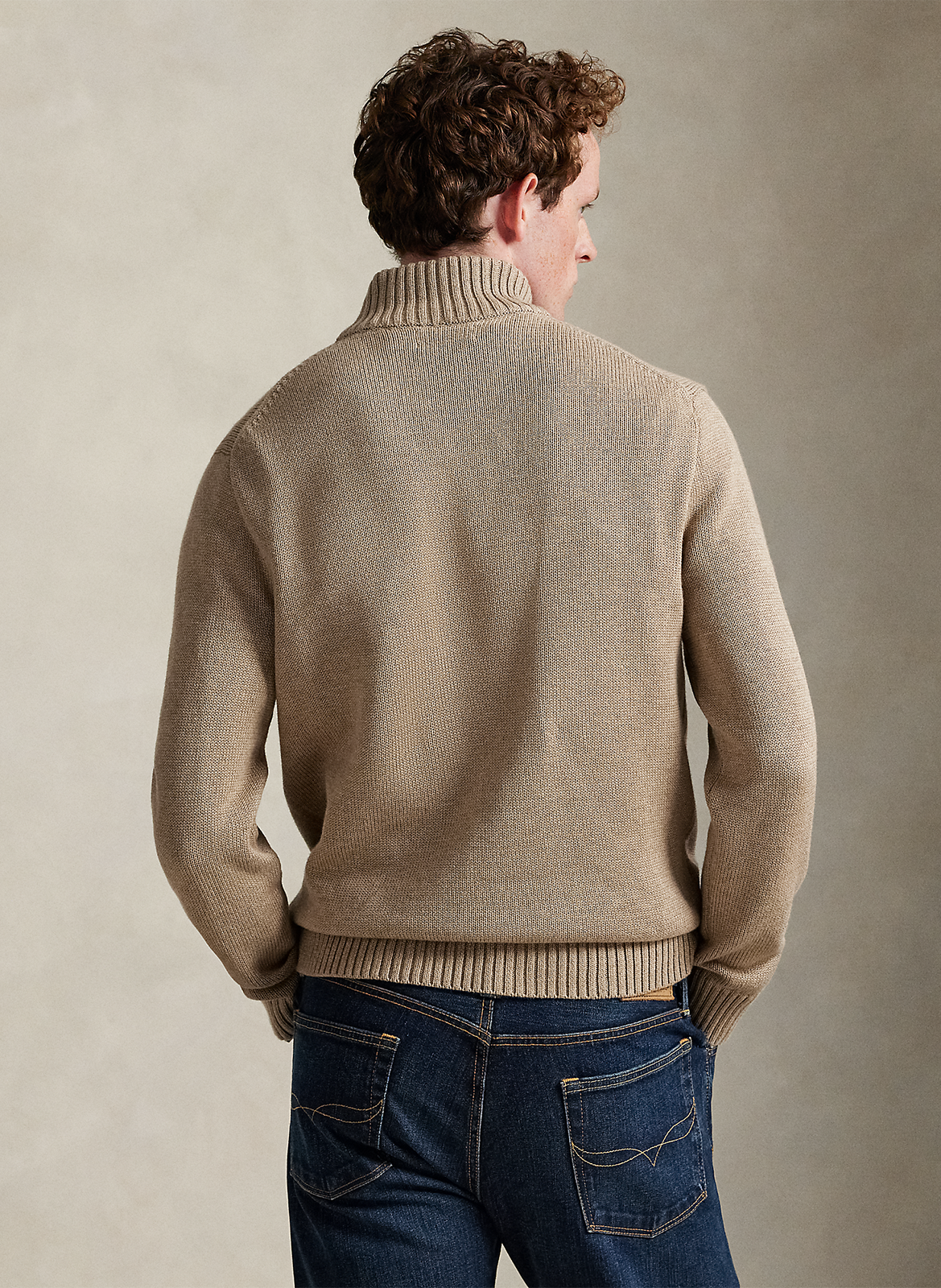 Katoenen trui met ritsje POLO RALPH LAUREN Bruin