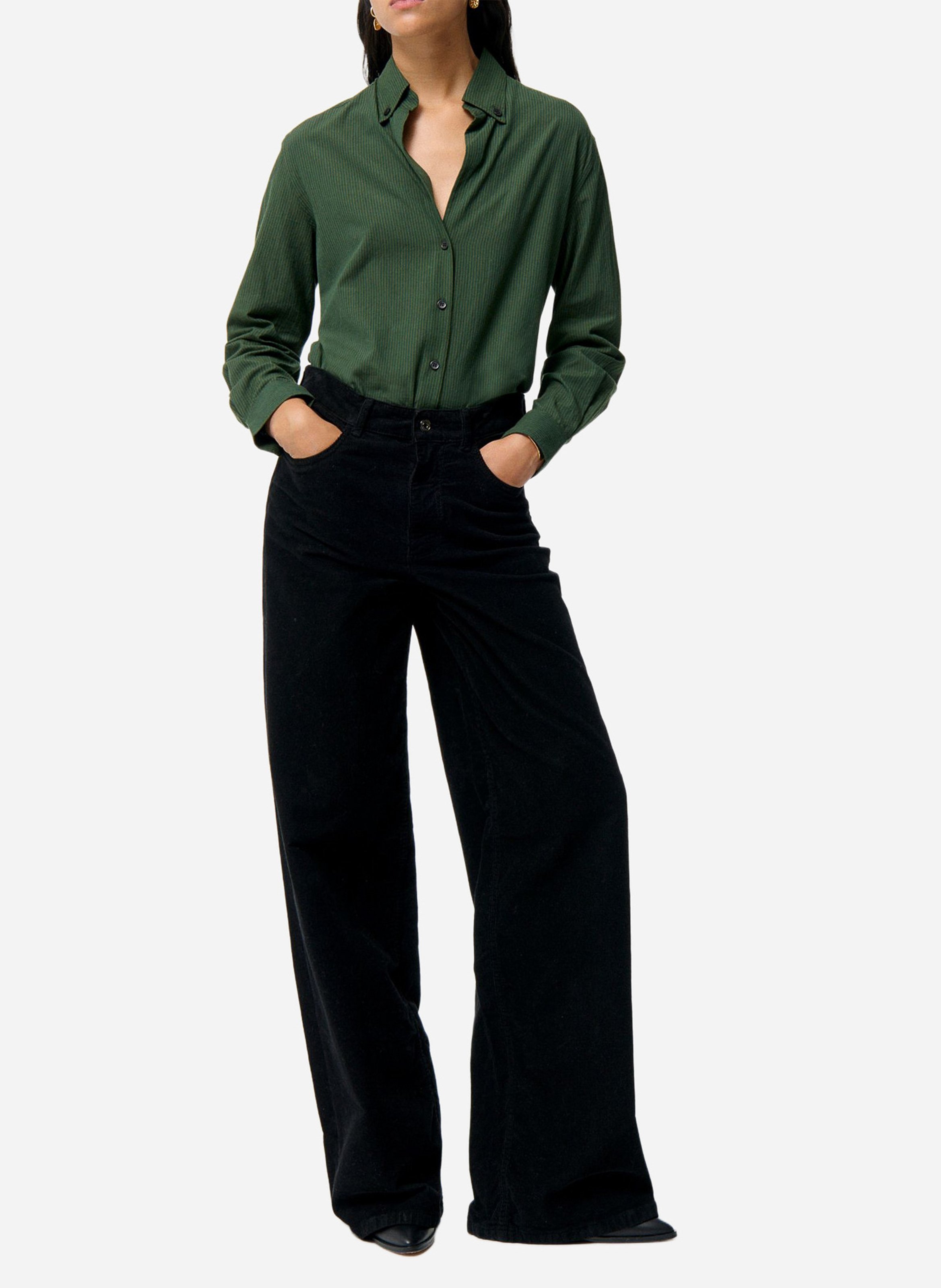 Wijde corduroy broek VANESSA BRUNO Zwart