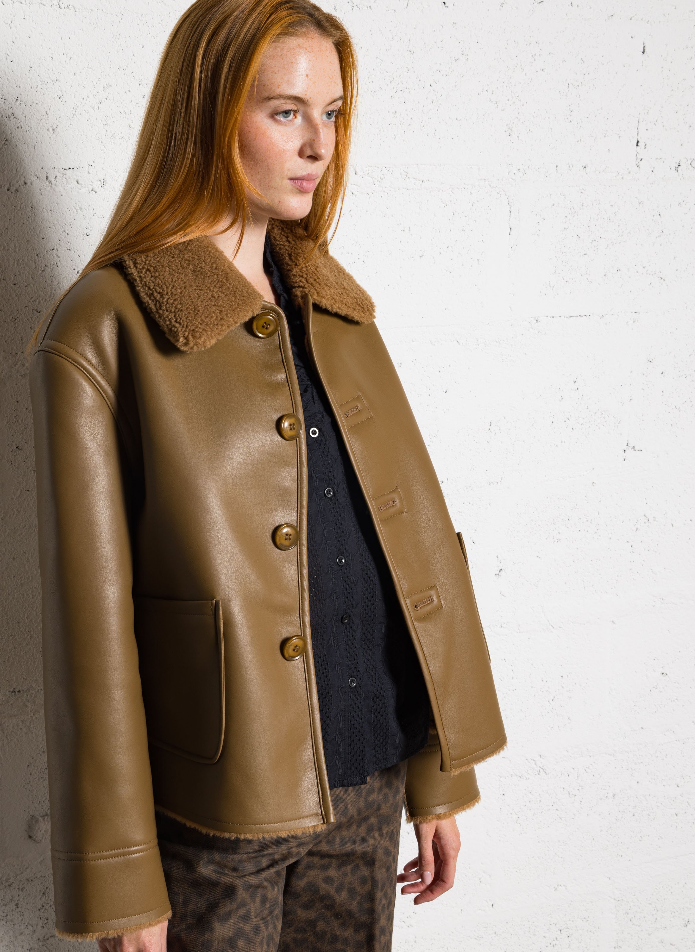 Manteau oversize en bouclettes HOD PARIS Marron