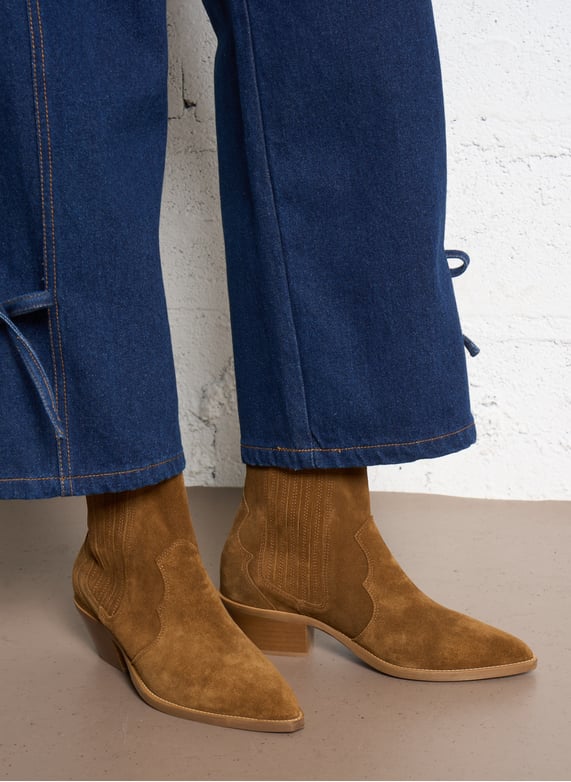 Boots western en cuir suédé | Marron by MELLOW YELLOW Boots western en cuir suédé Marron