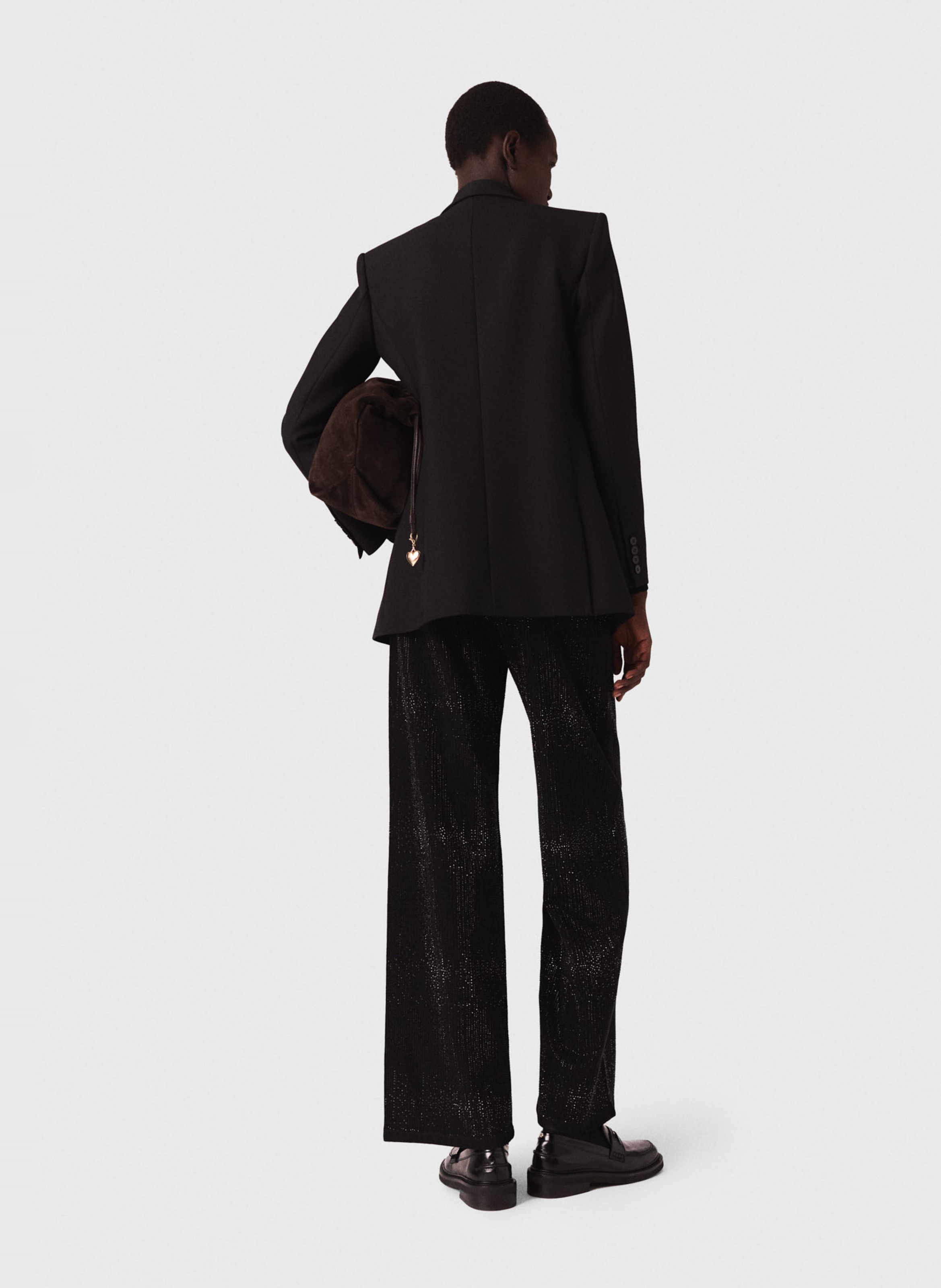 Hoge taille jeans met pailletten MAJE Zwart