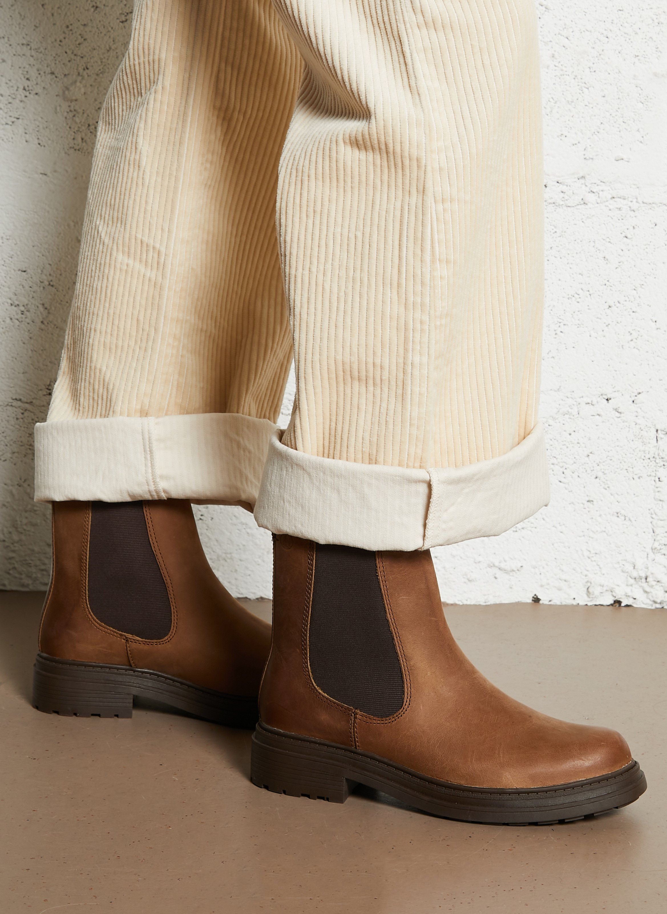 Boots Chelsea en cuir vieilli CLARKS Marron