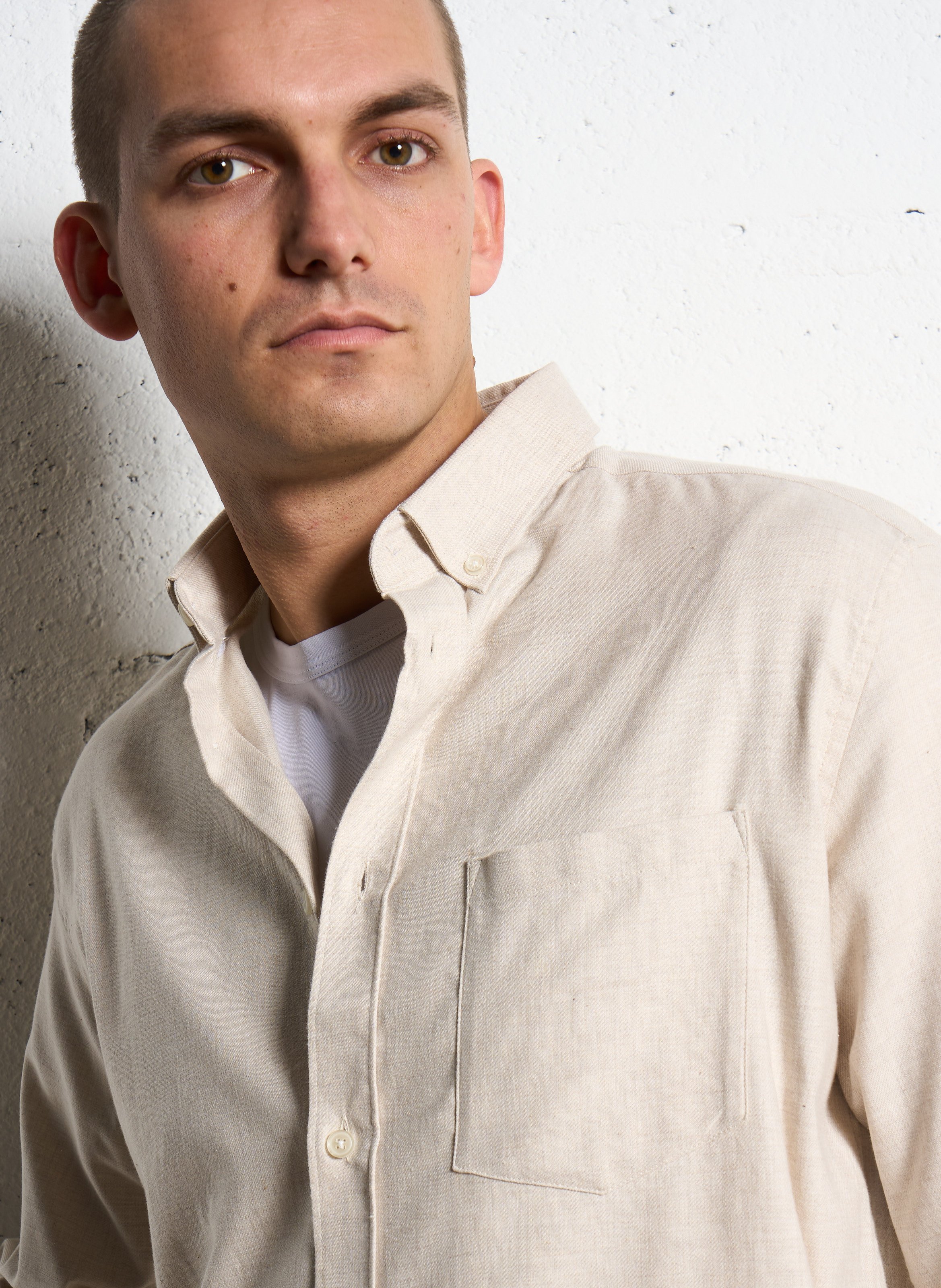 Dakota regular-fit cotton shirt AU PRINTEMPS PARIS Beige