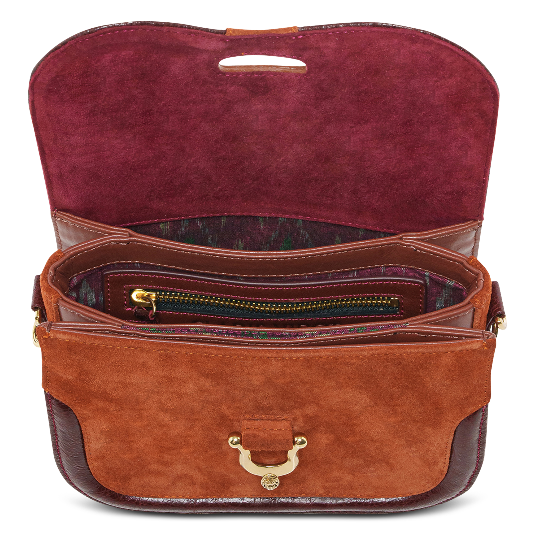 Sac bandoulière en cuir mélangé CLARIS VIROT Orange