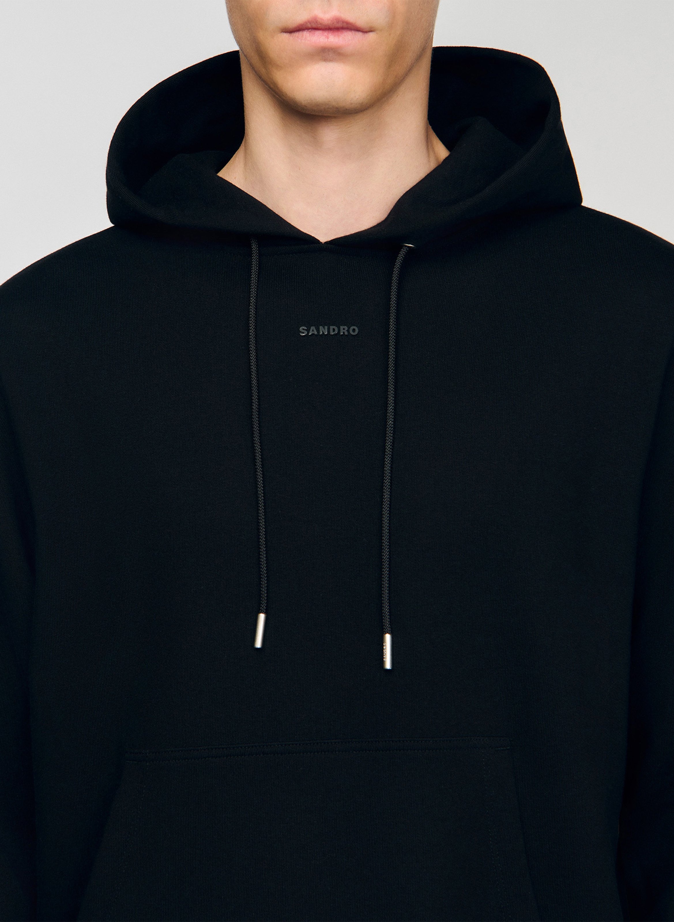 Regular-fit, katoenen polo SANDRO Zwart