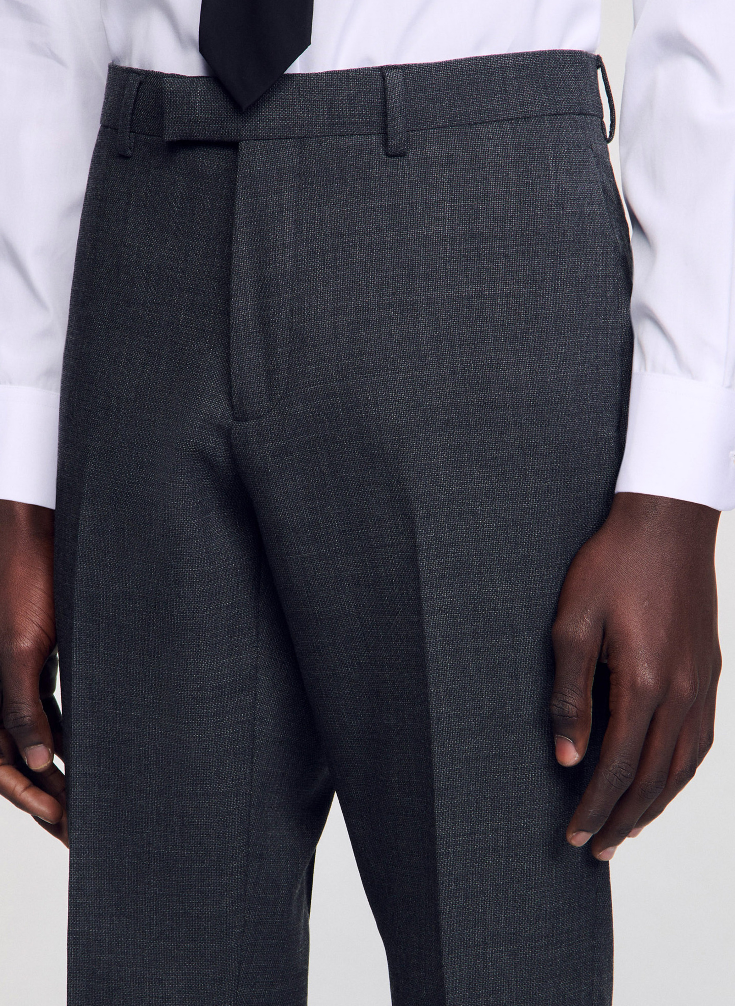 Pantalon de costume en laine SANDRO Gris