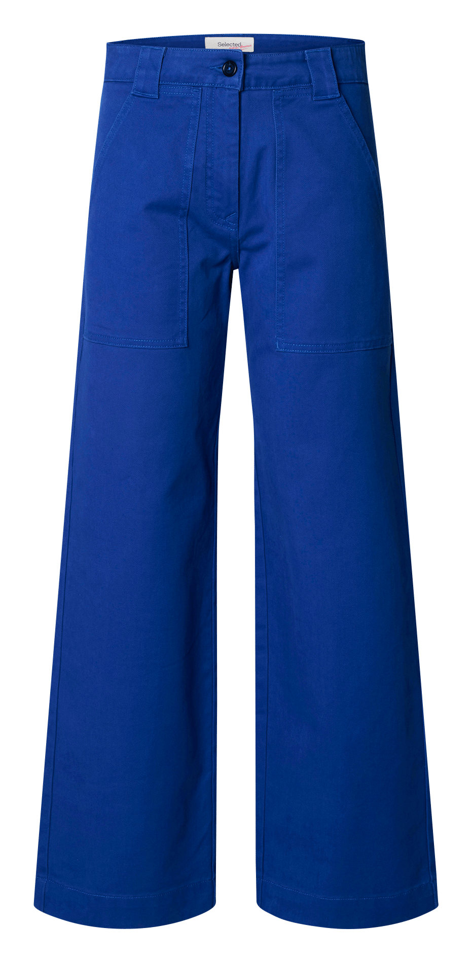 Pantalon large en coton bio SELECTED Bleu