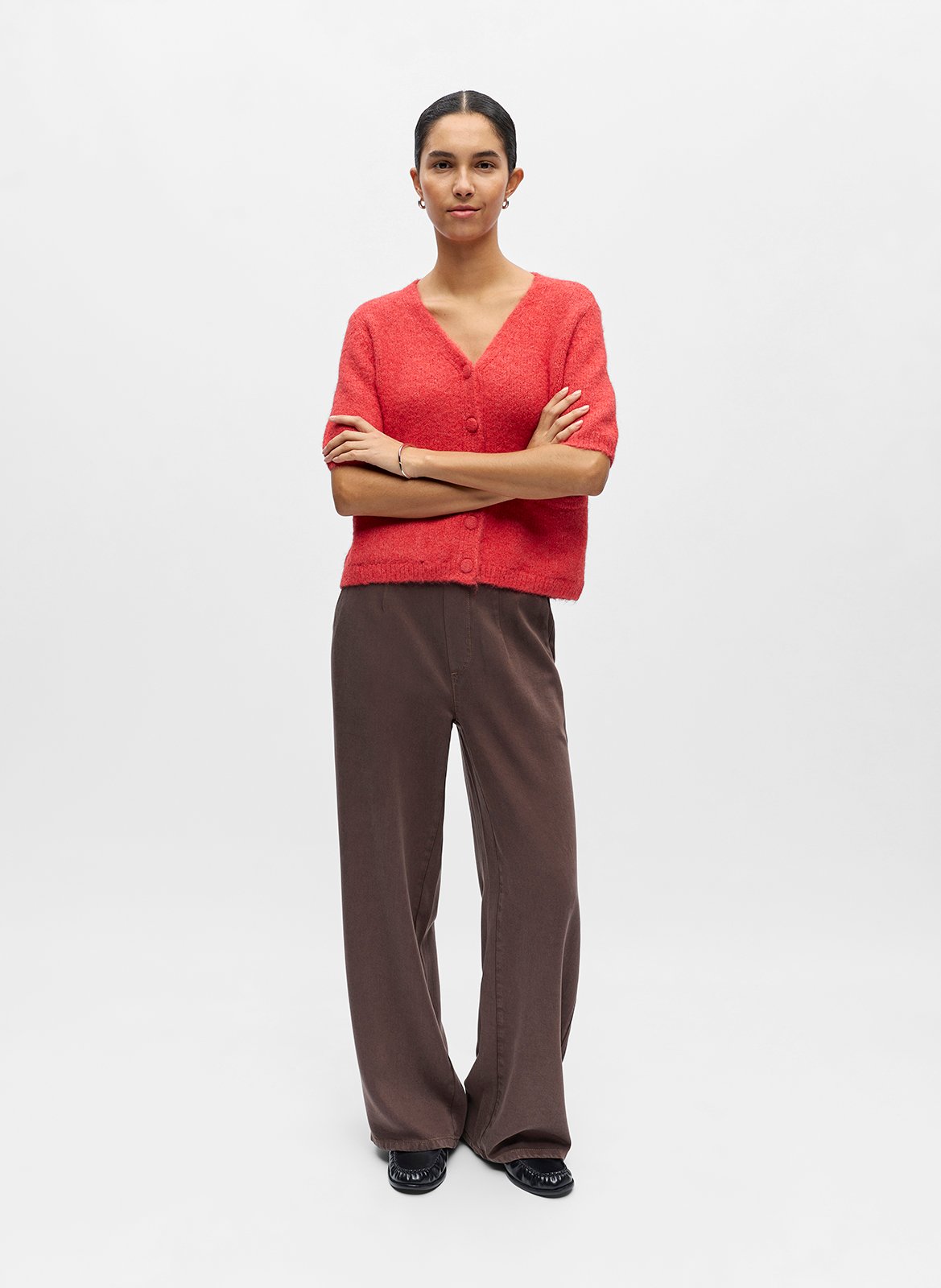 Gilet col v  OBJECT Rouge