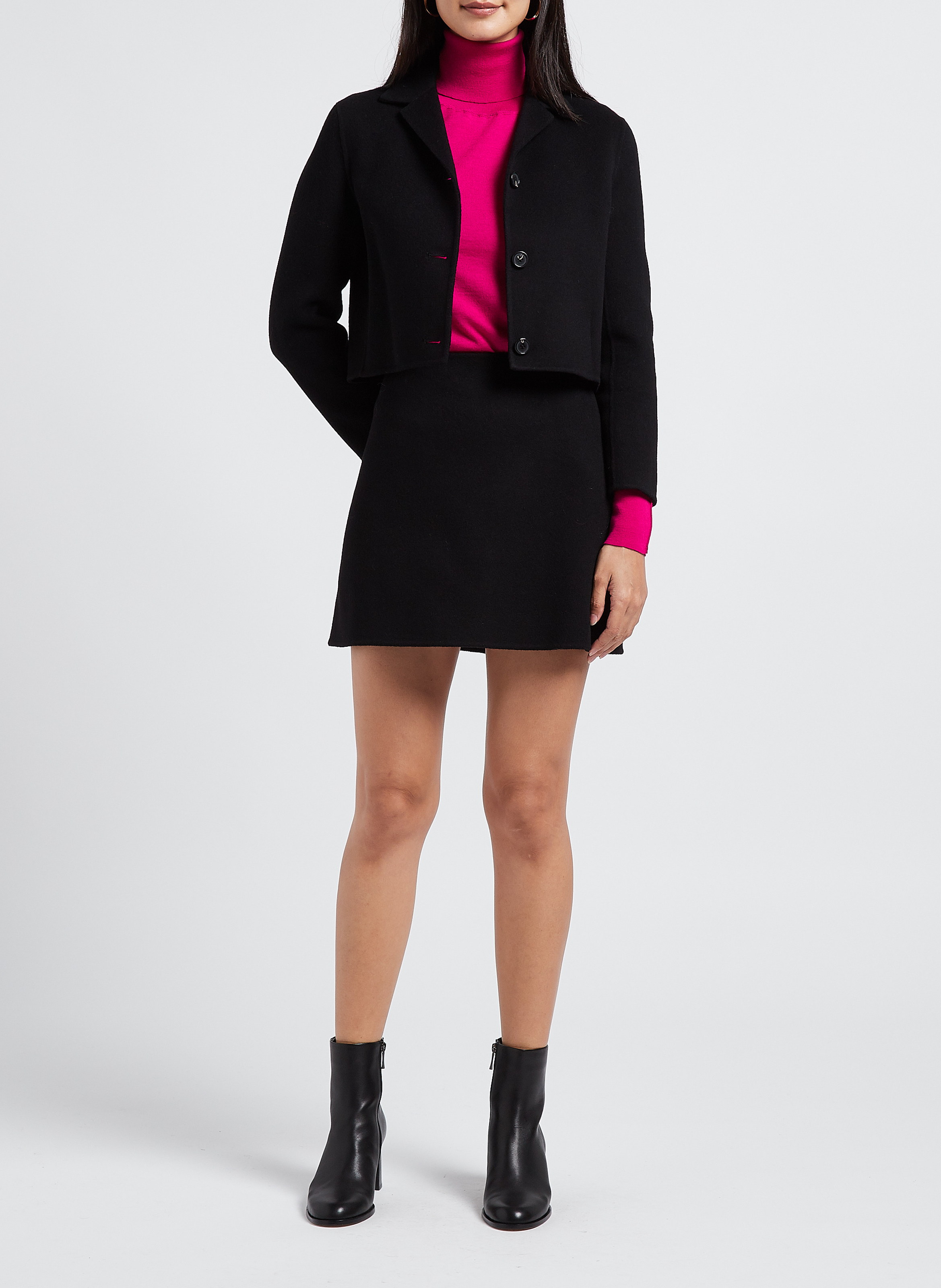 Korte blazer van wol en kasjmier THEORY Zwart