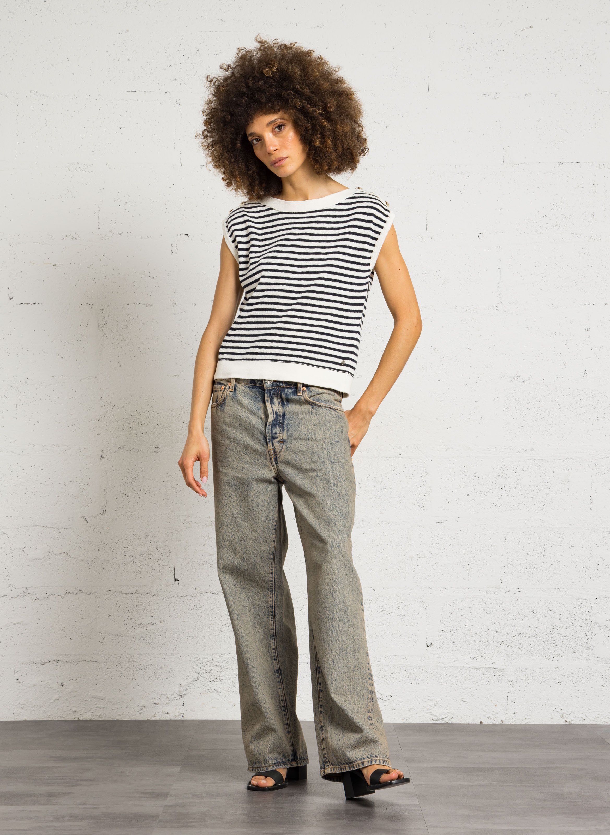 Pull oversize en coton mélangé PLEASE Bleu