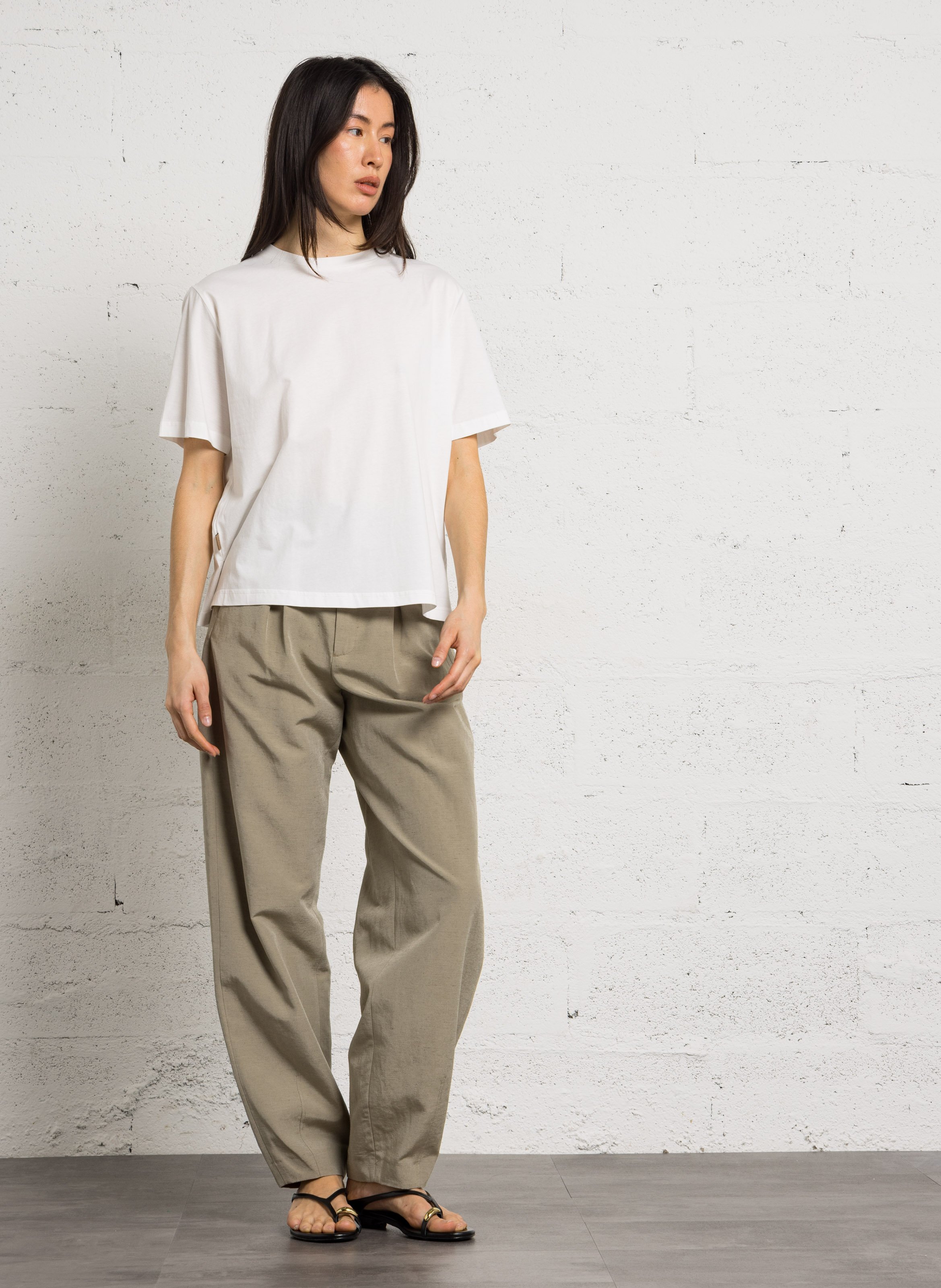 Tee-shirt droit col rond en coton RUE DE TOKYO Blanc