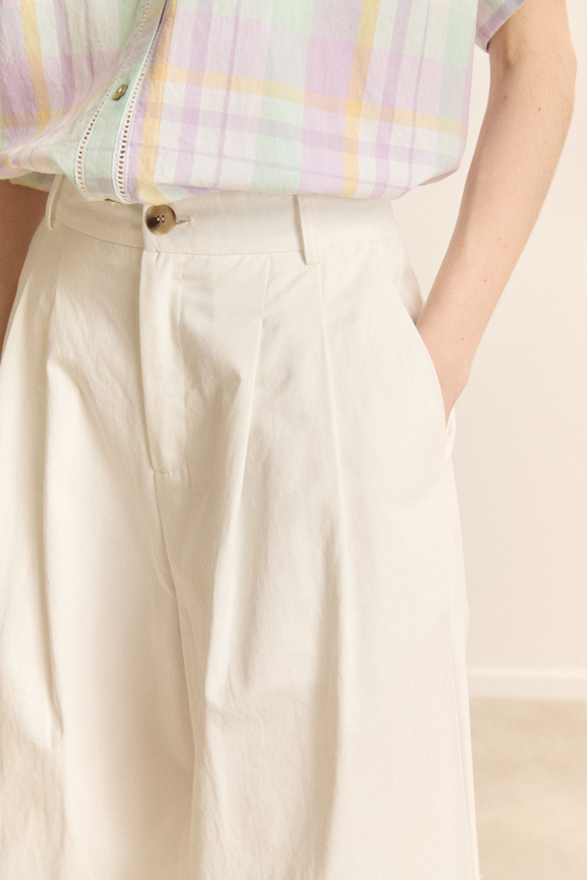 Wide pleated trousers  GARANCE PARIS White