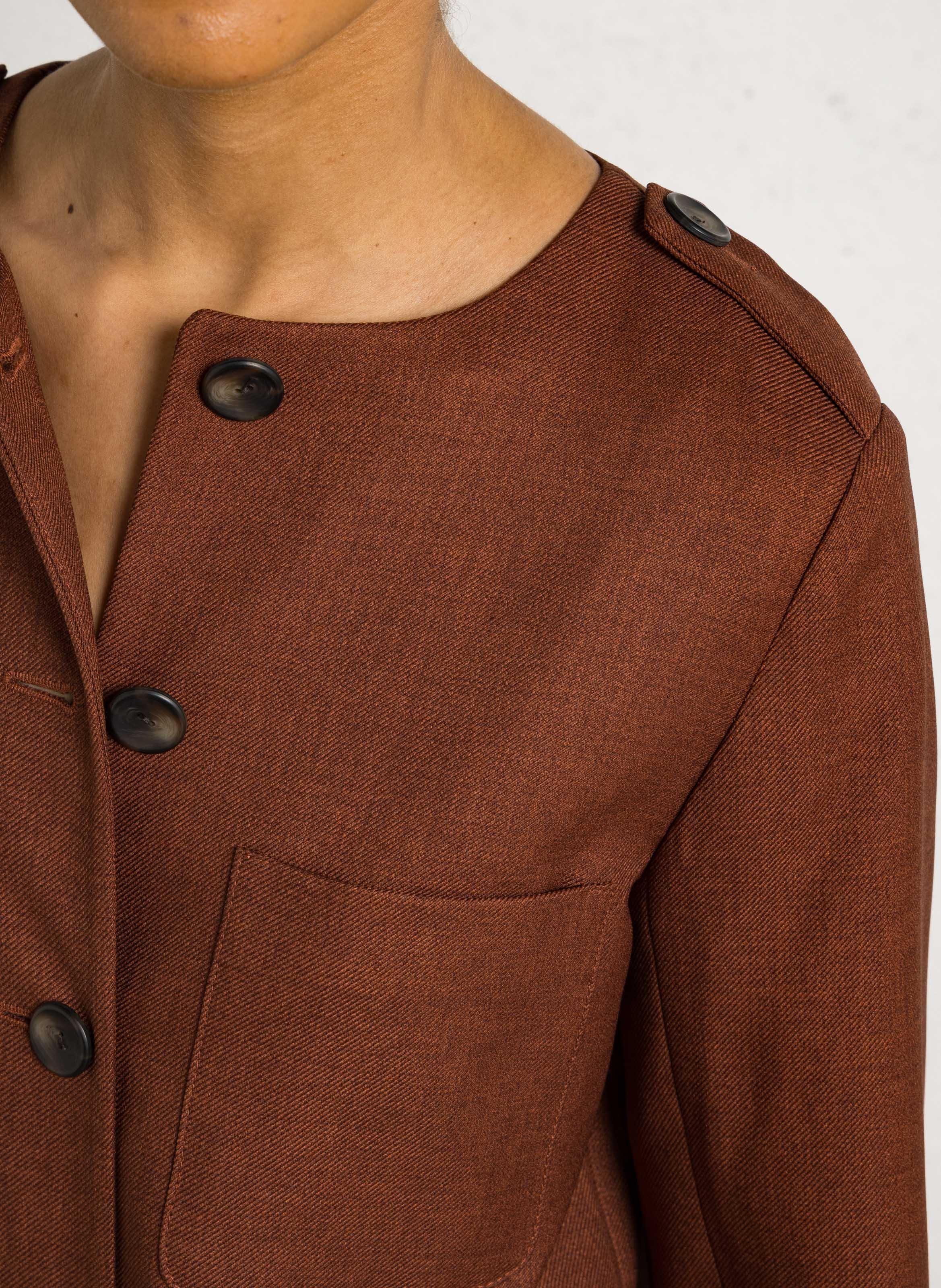 Giacca dritta collo rotondo MAISON 123 Beige