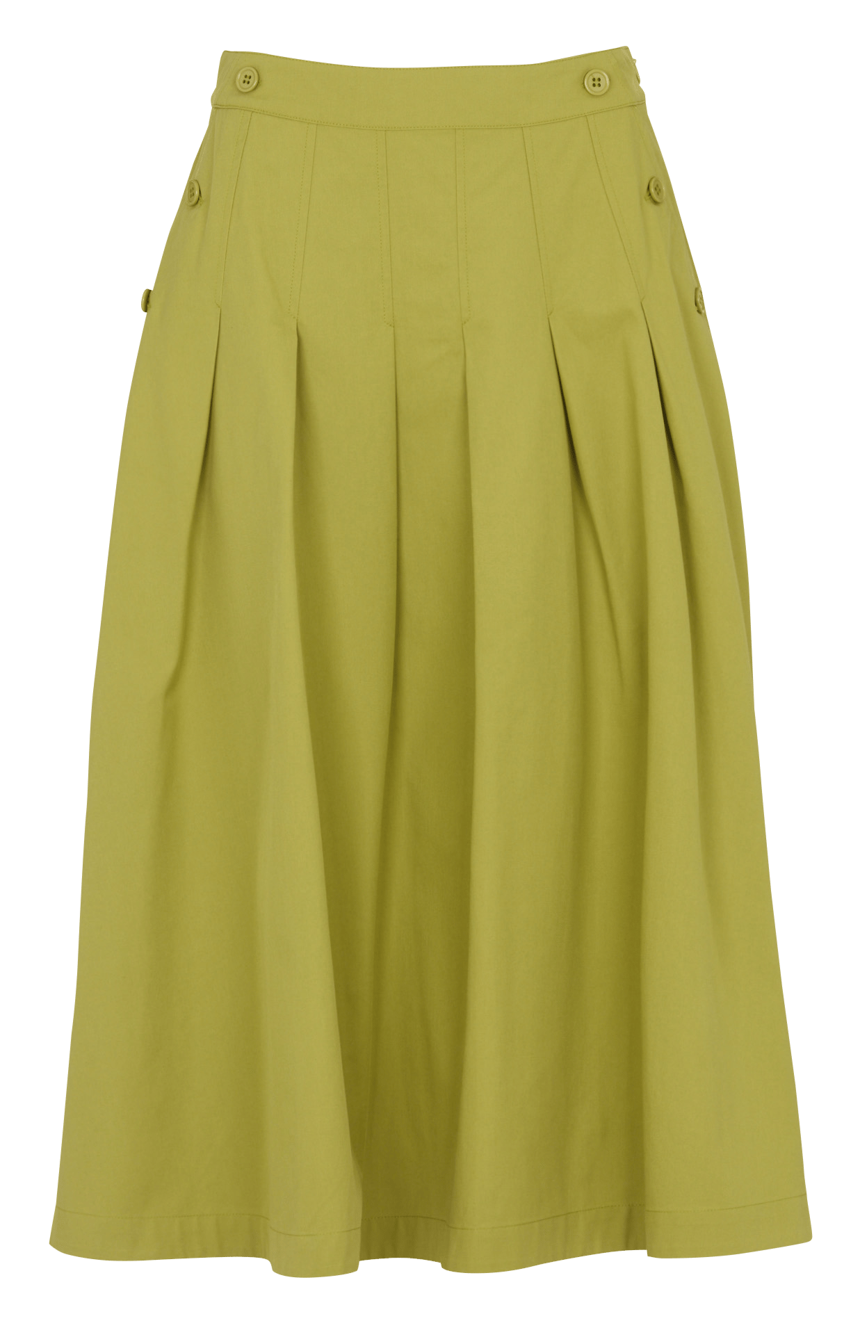 Jupe midi plissée en coton mélangé PETITE MENDIGOTE Vert