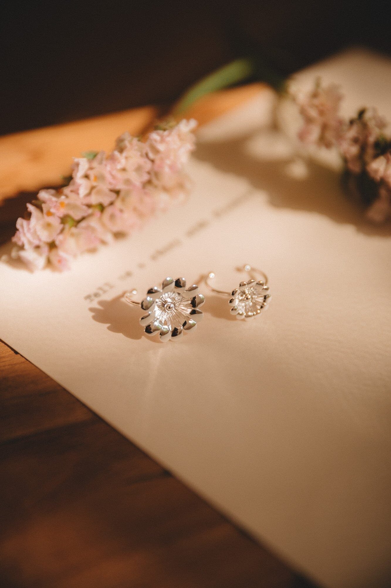 Maxi silver-plated flower ring Silver