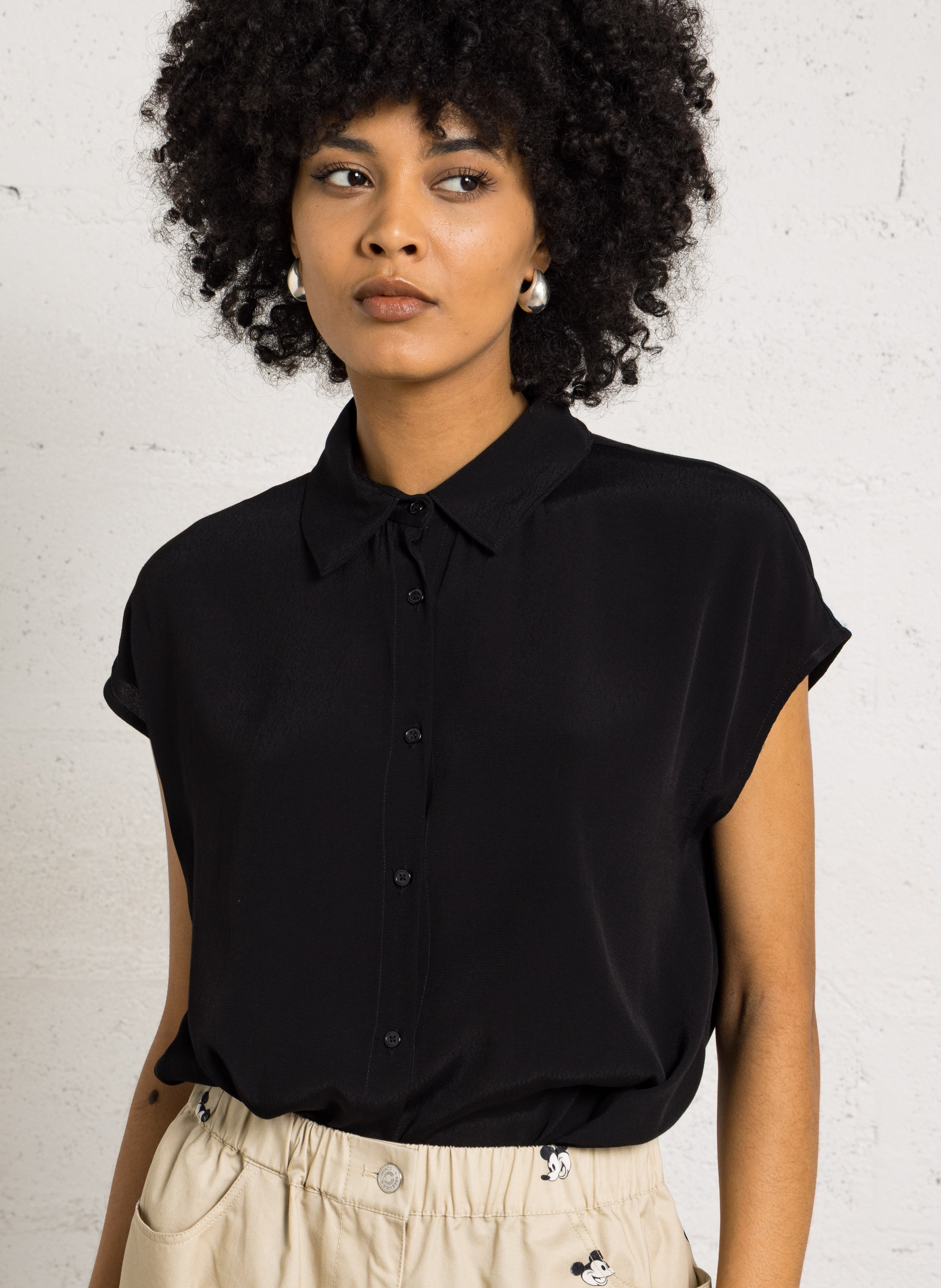 Oversized shirt with classic collar SEE U SOON