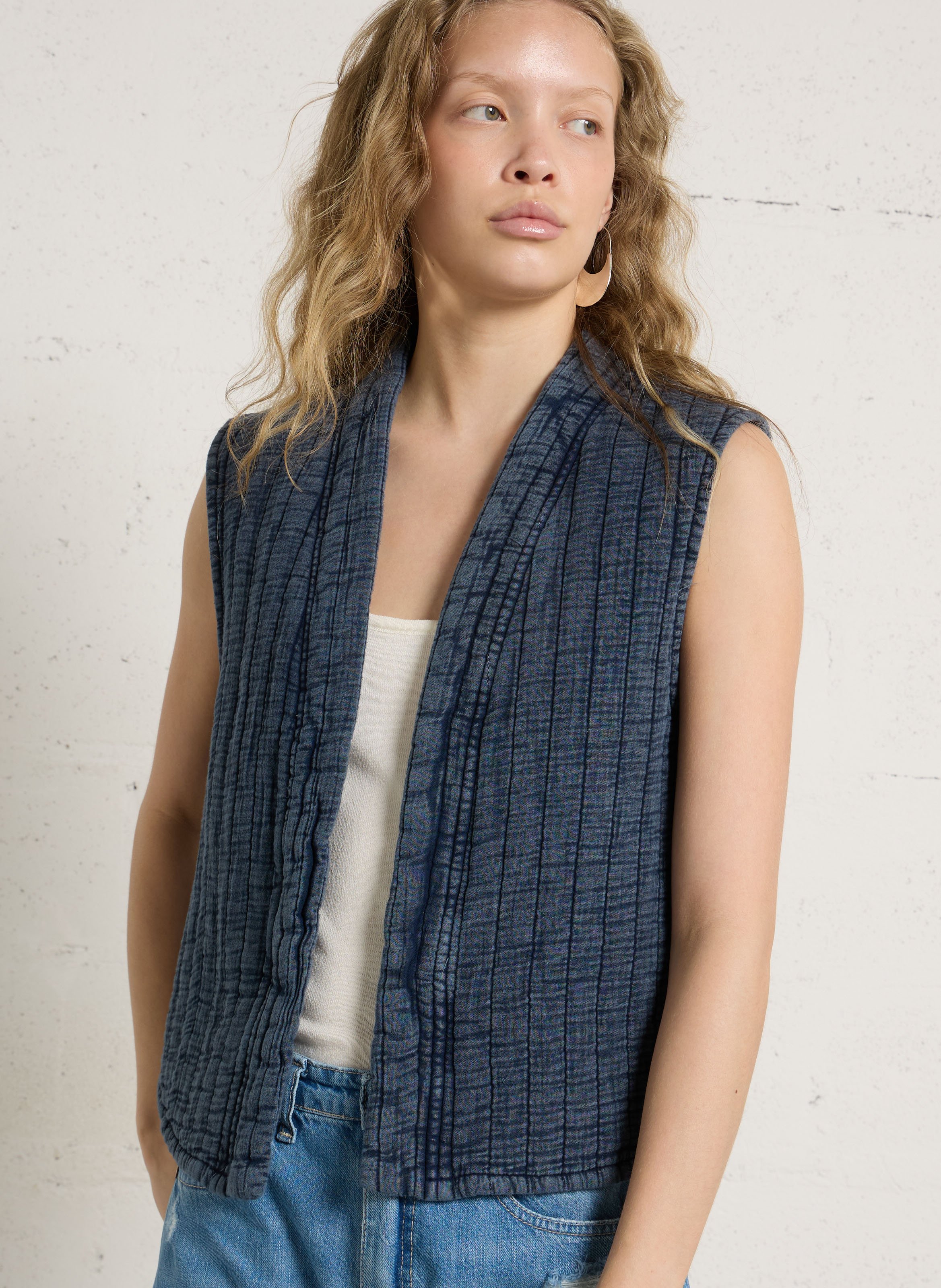 Quilted straight-cut jacket LA PETITE ETOILE Blue