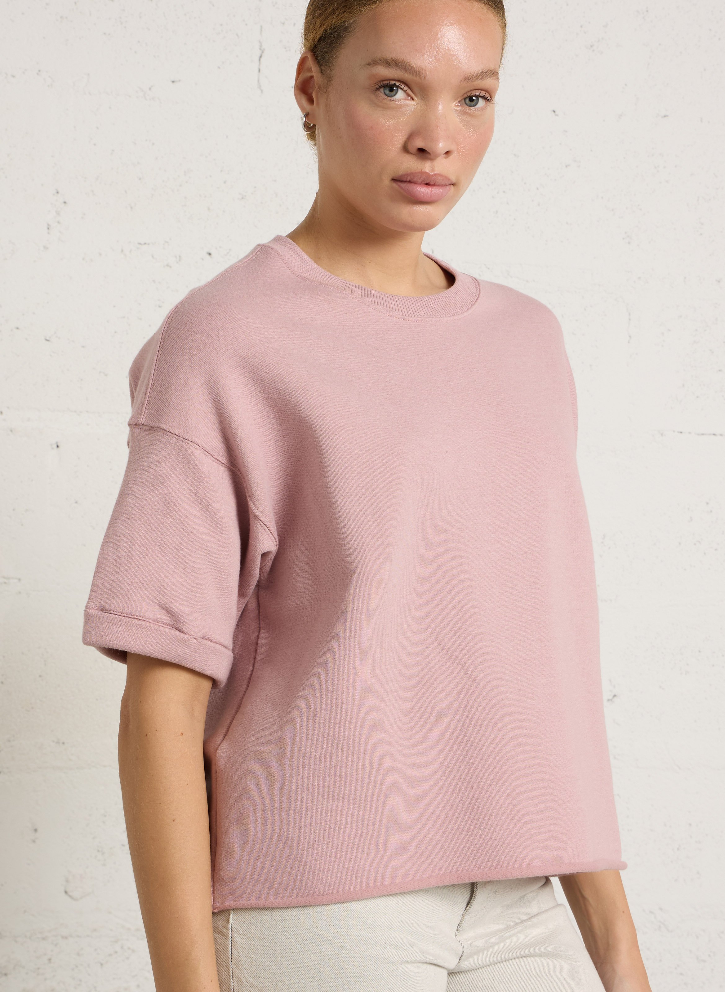 Oversized cotton-blend sweatshirt with round neck HOD PARIS