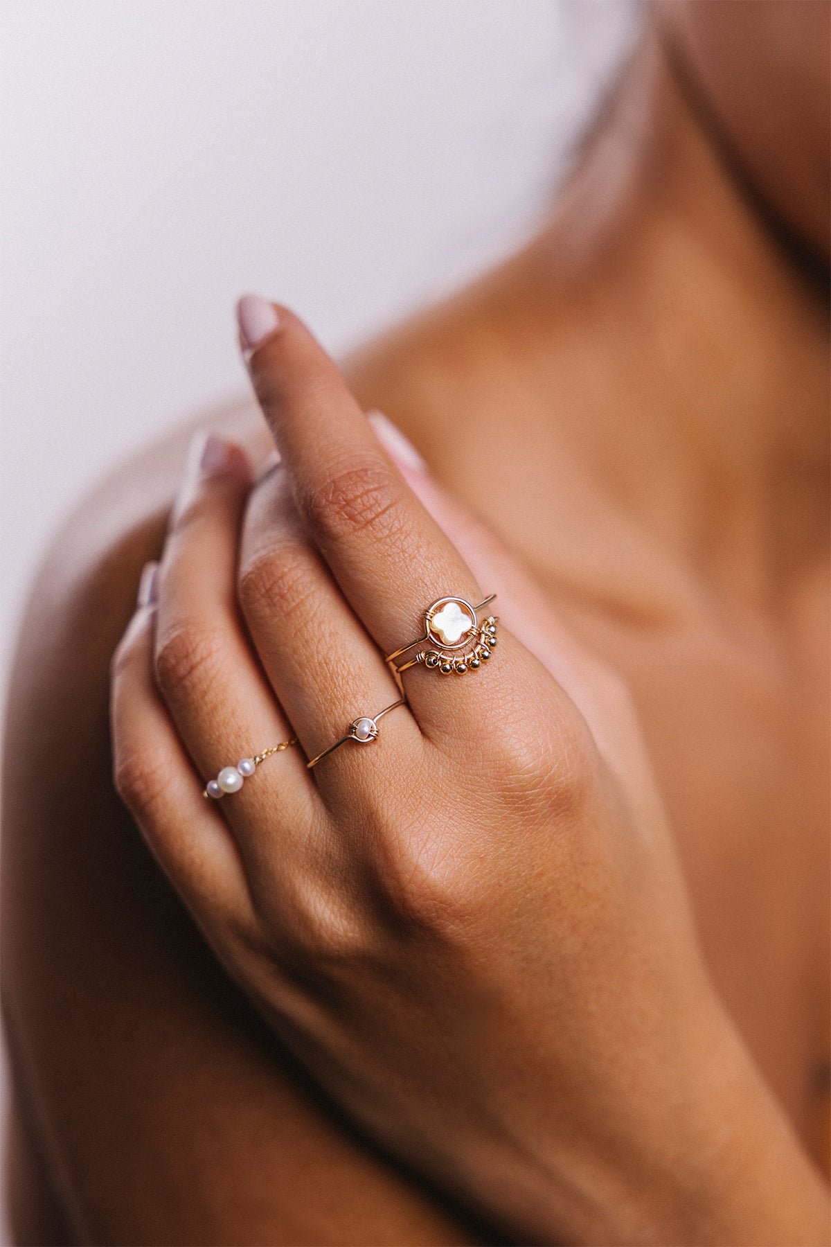 Bague étoile - nacre YAY Blanc