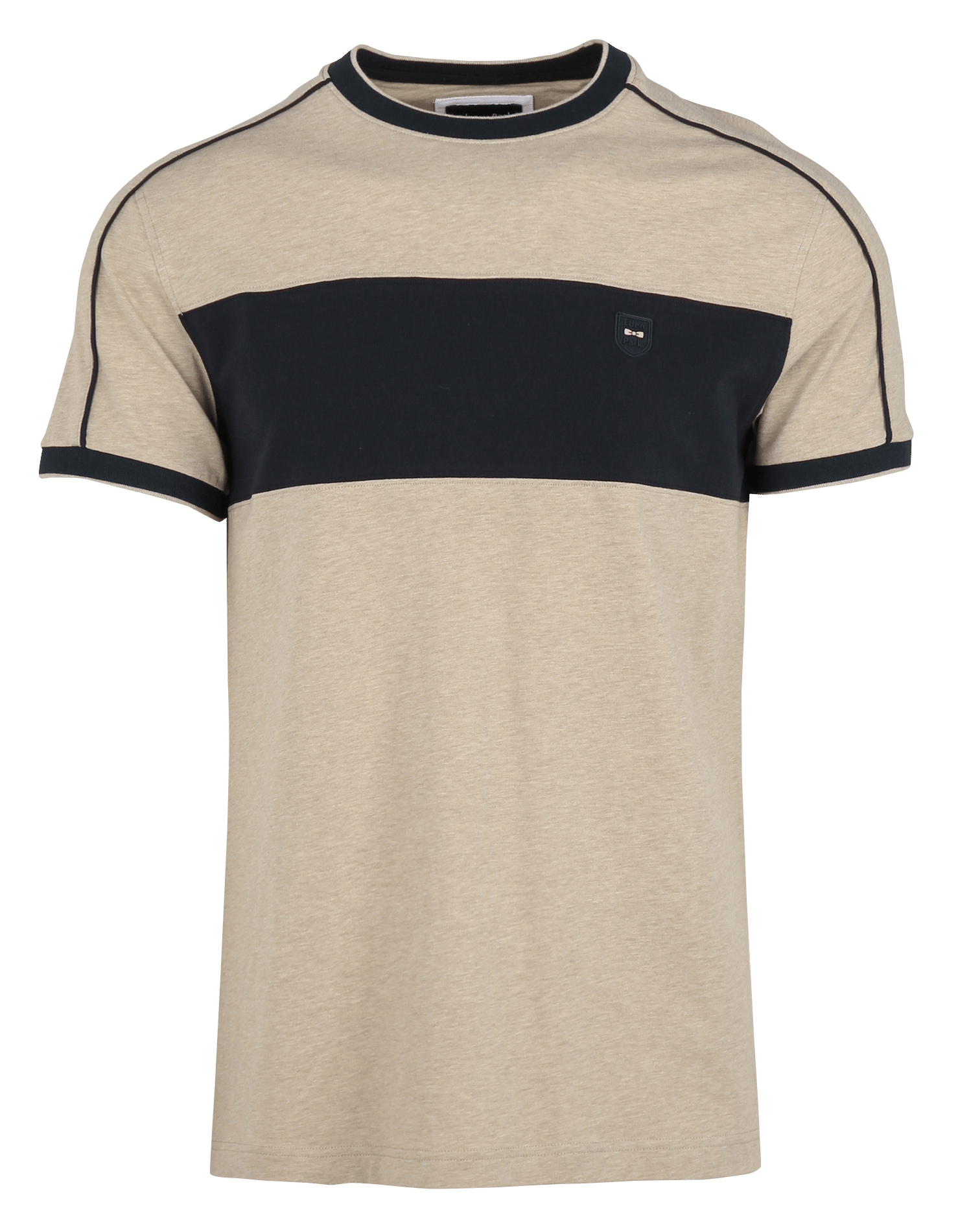Rundhalsausschnitt T-Shirt aus Baumwollmischgewebe EDEN PARK Beige