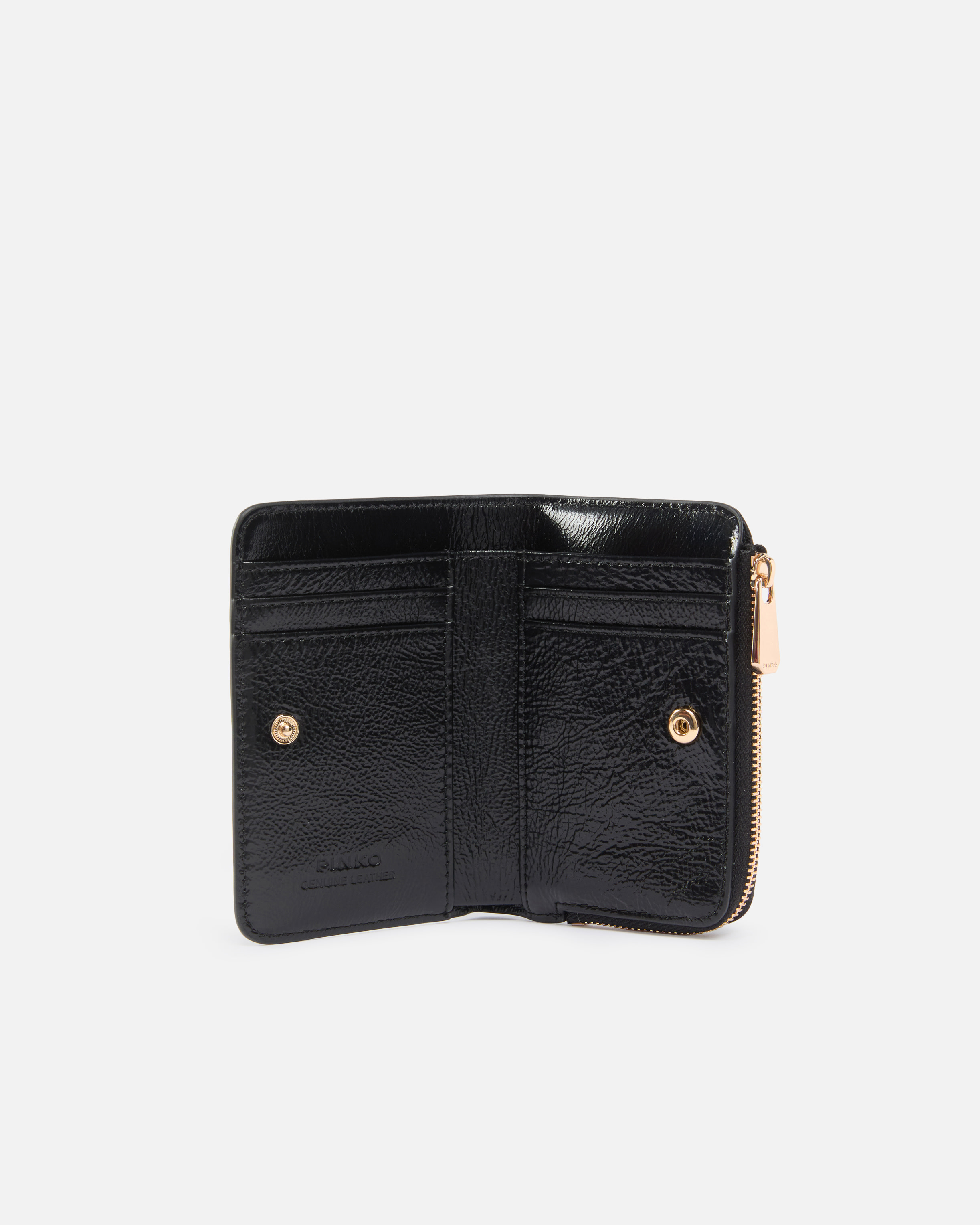 Small shiny leather wallet with love birds PINKO Multicolored