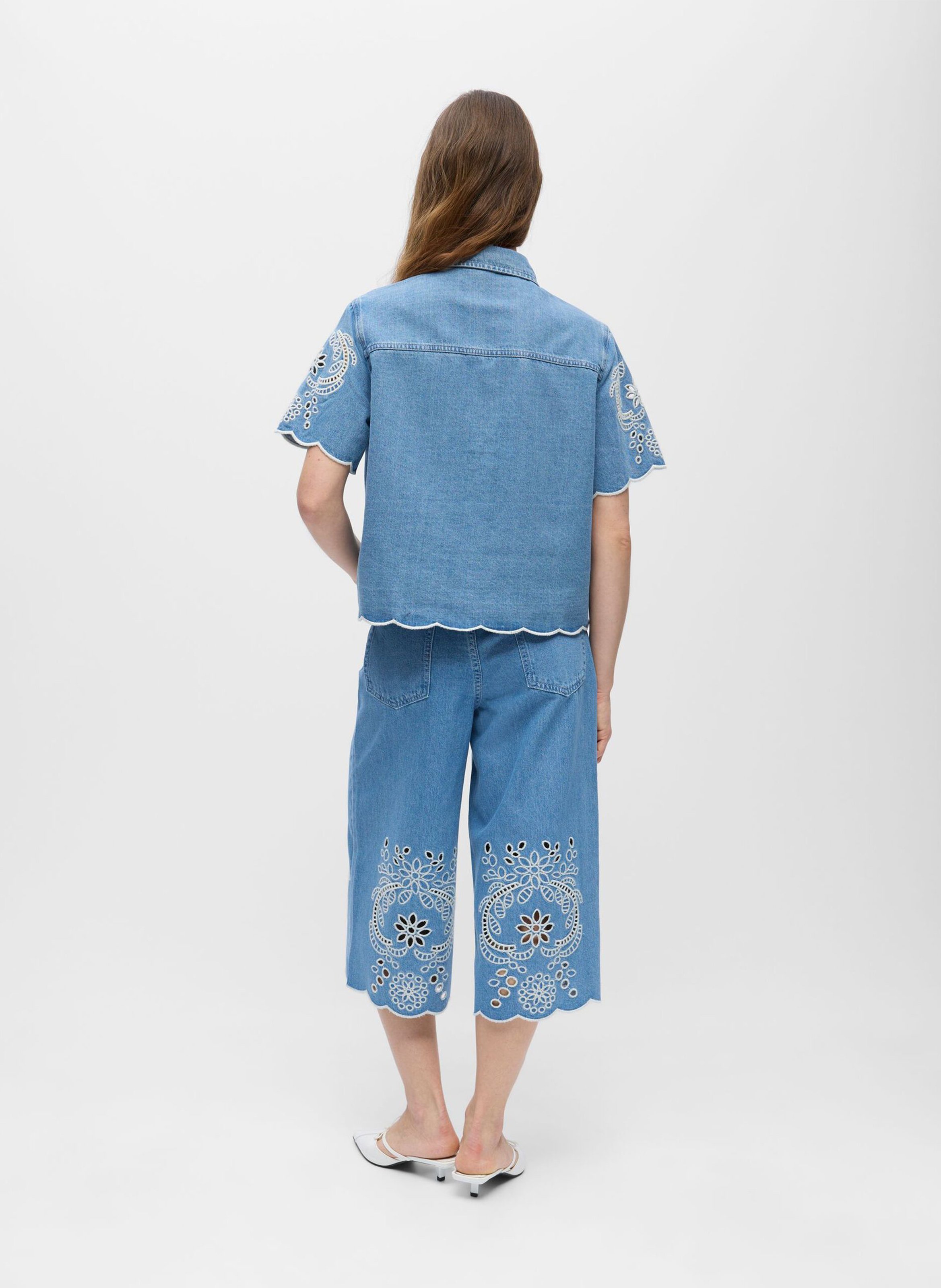 Gerade geschnittenes Hemd aus Baumwoll-Mix mit klassischem Kragen OBJECT Blau