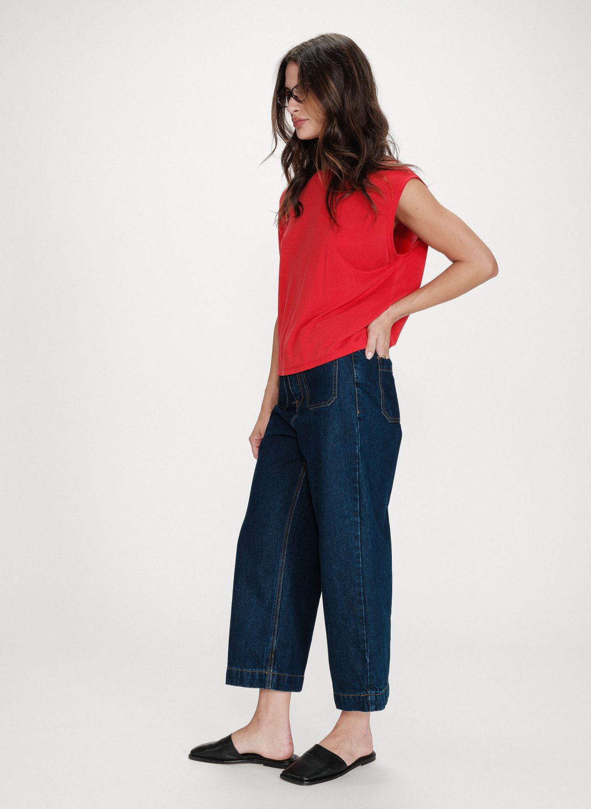 Top sans manches large uni GRACE ET MILA Rose