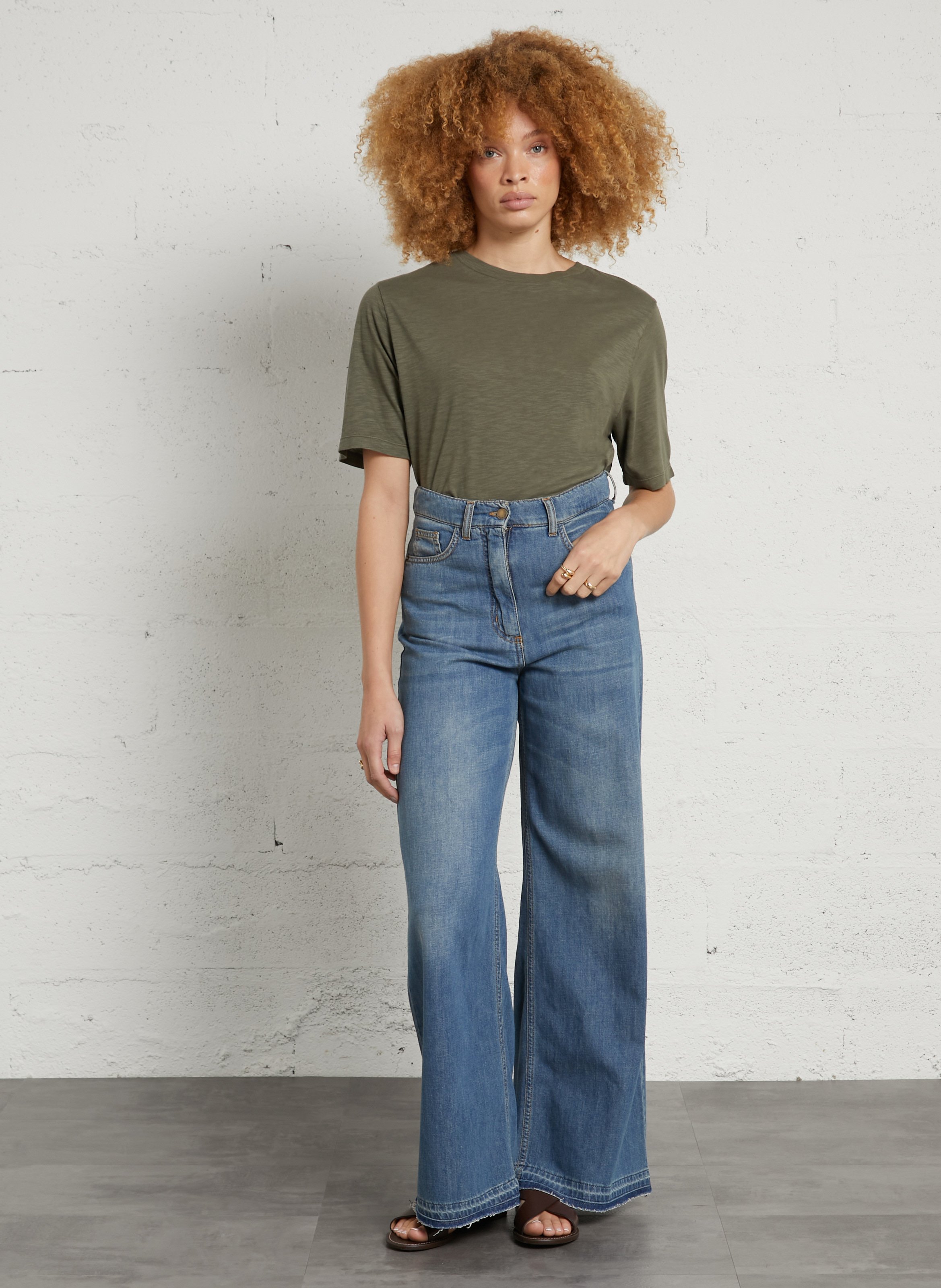 Jean large en coton MOMONI Bleu